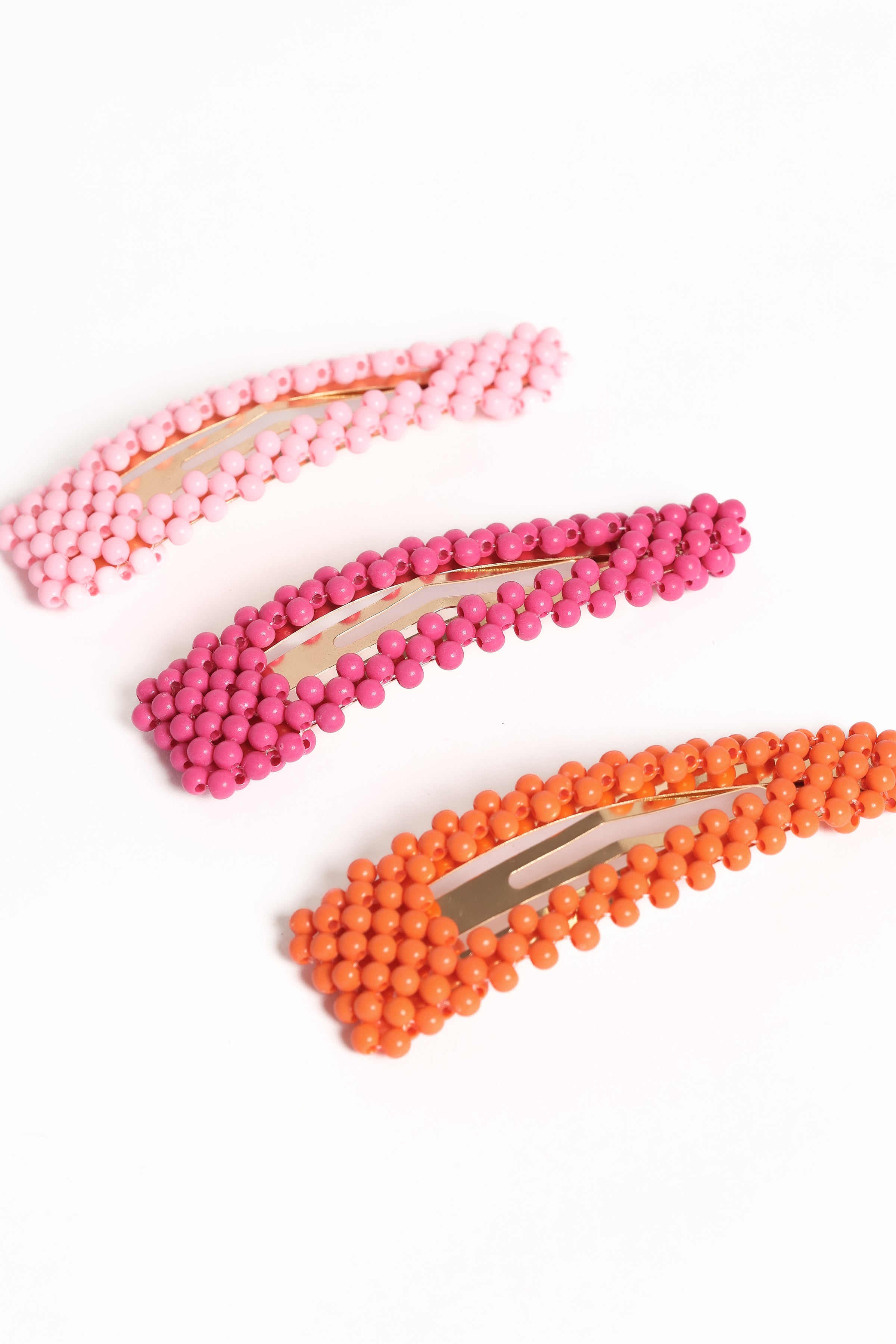 Billie 3 Pack Hair Clips - Pink/Orange