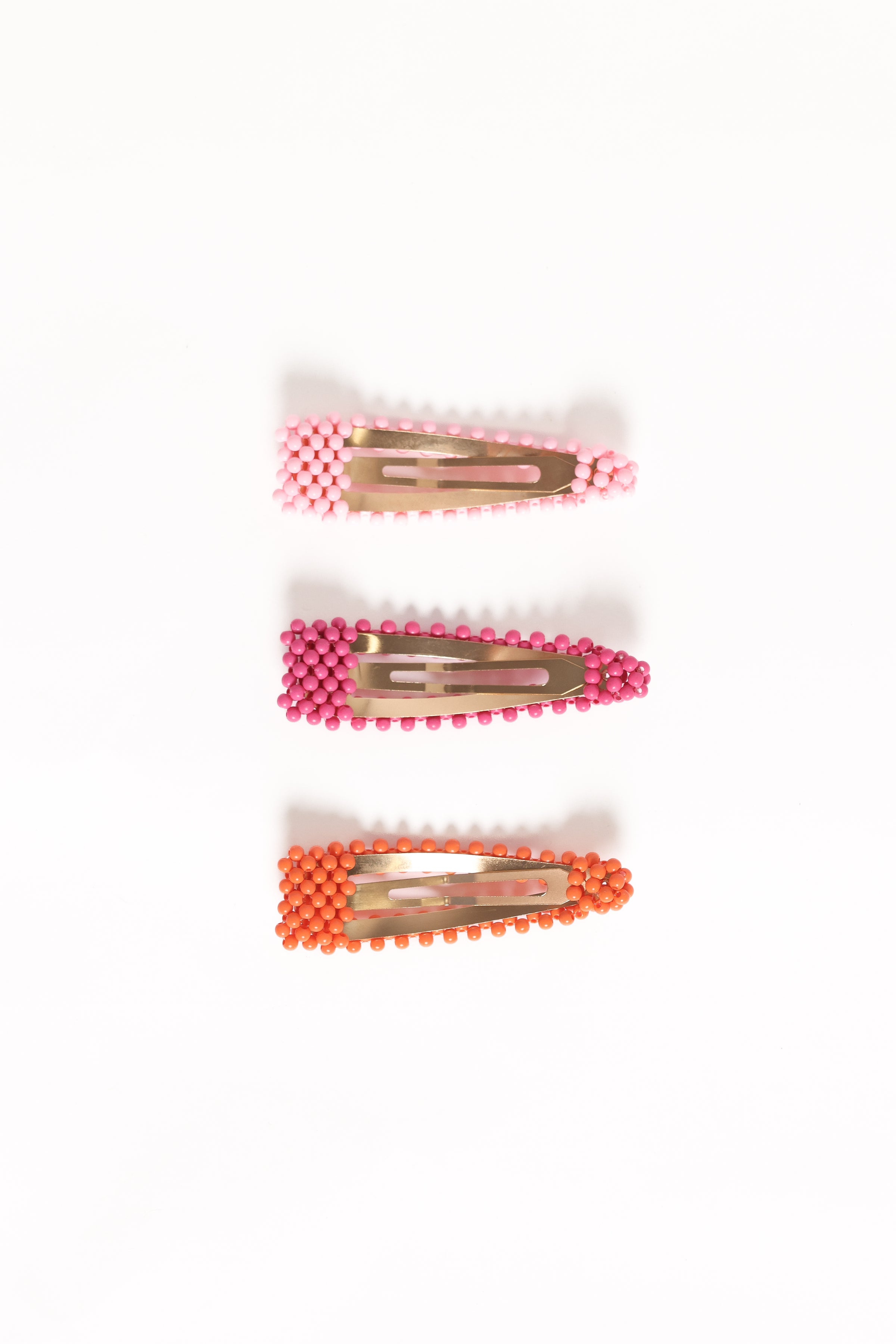Billie 3 Pack Hair Clips - Pink/Orange