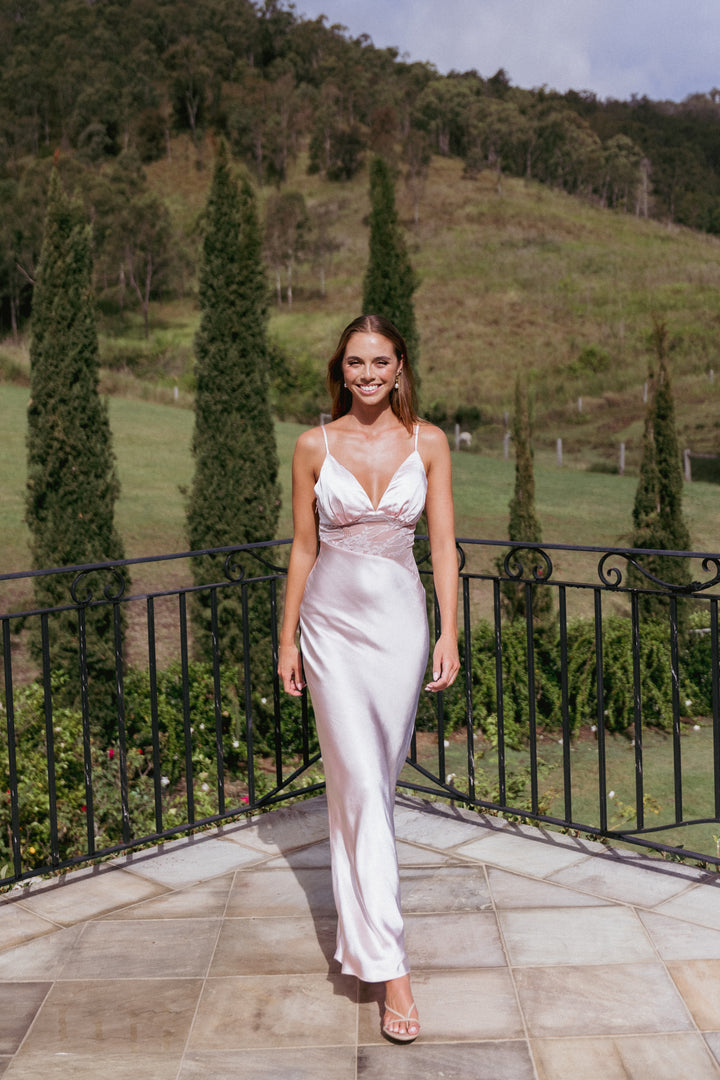 Collective Dress - Milla Maxi Lace Dress - Pale Pink image 2