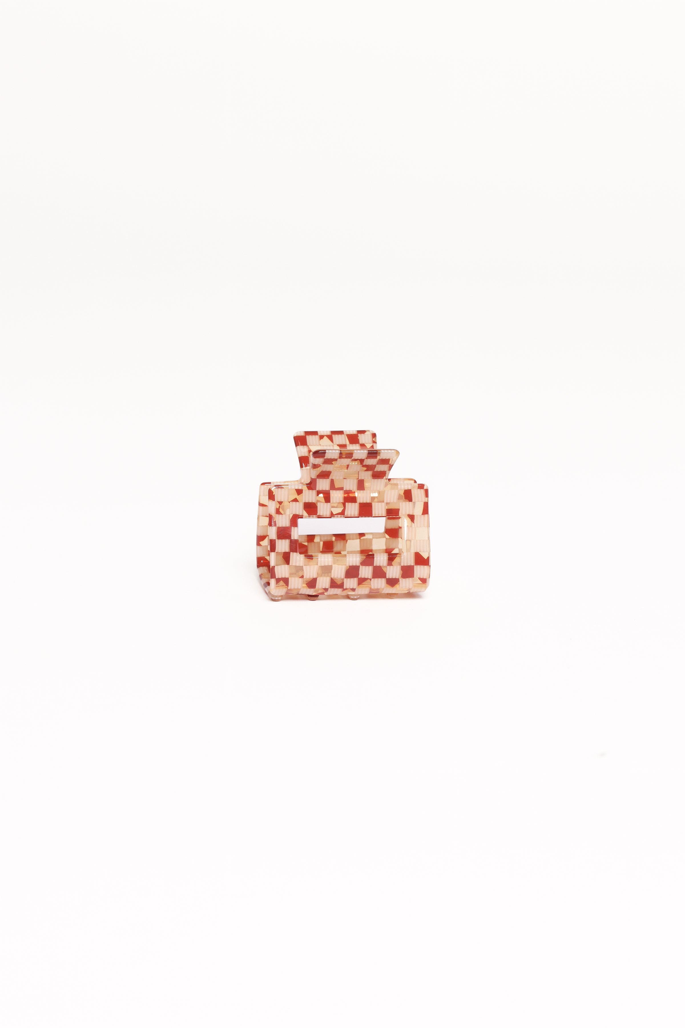 Capri Hair Clip - Tan Check