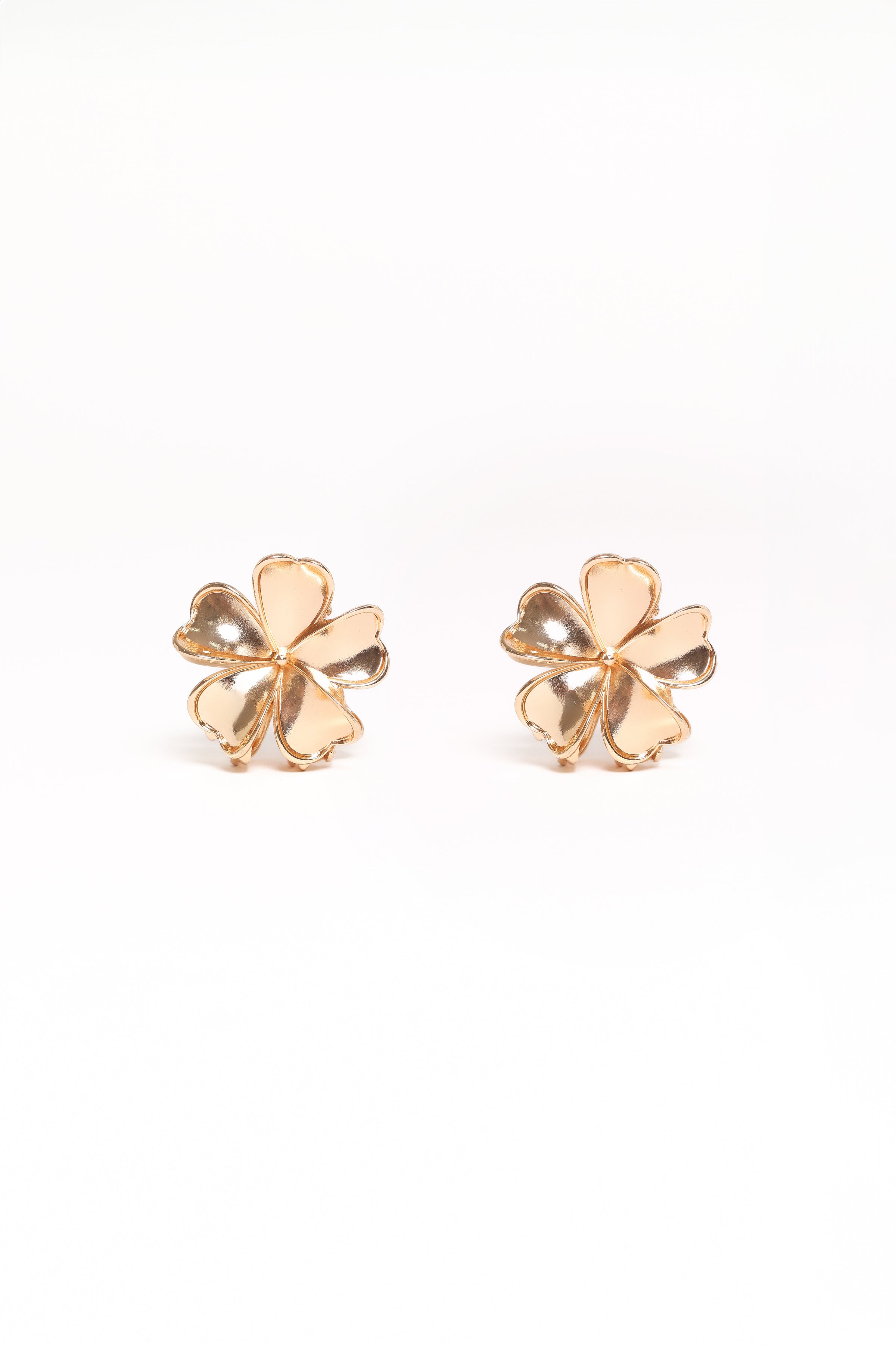 Tiffany 2 Pack Flower Hair Clips - Gold