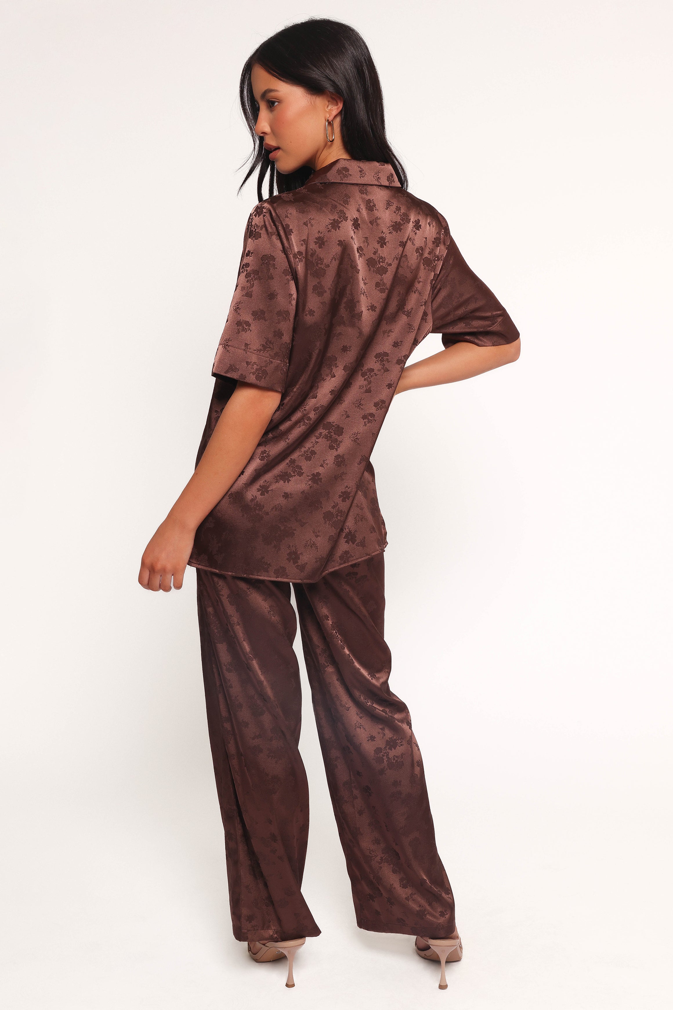 Aaliyah Satin Pants - Chocolate