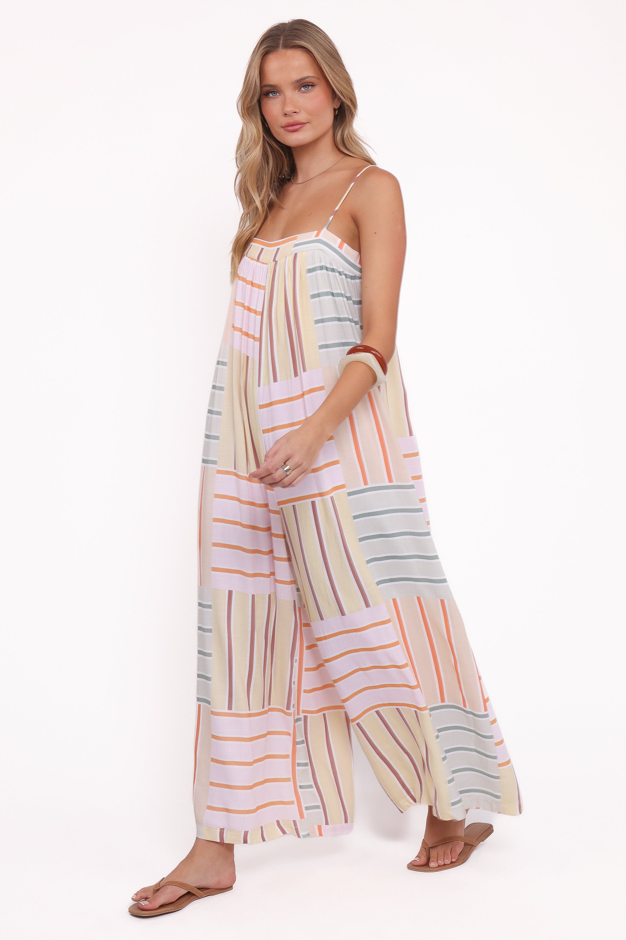 Abegail Flowy Jumpsuit- Multi Stripe