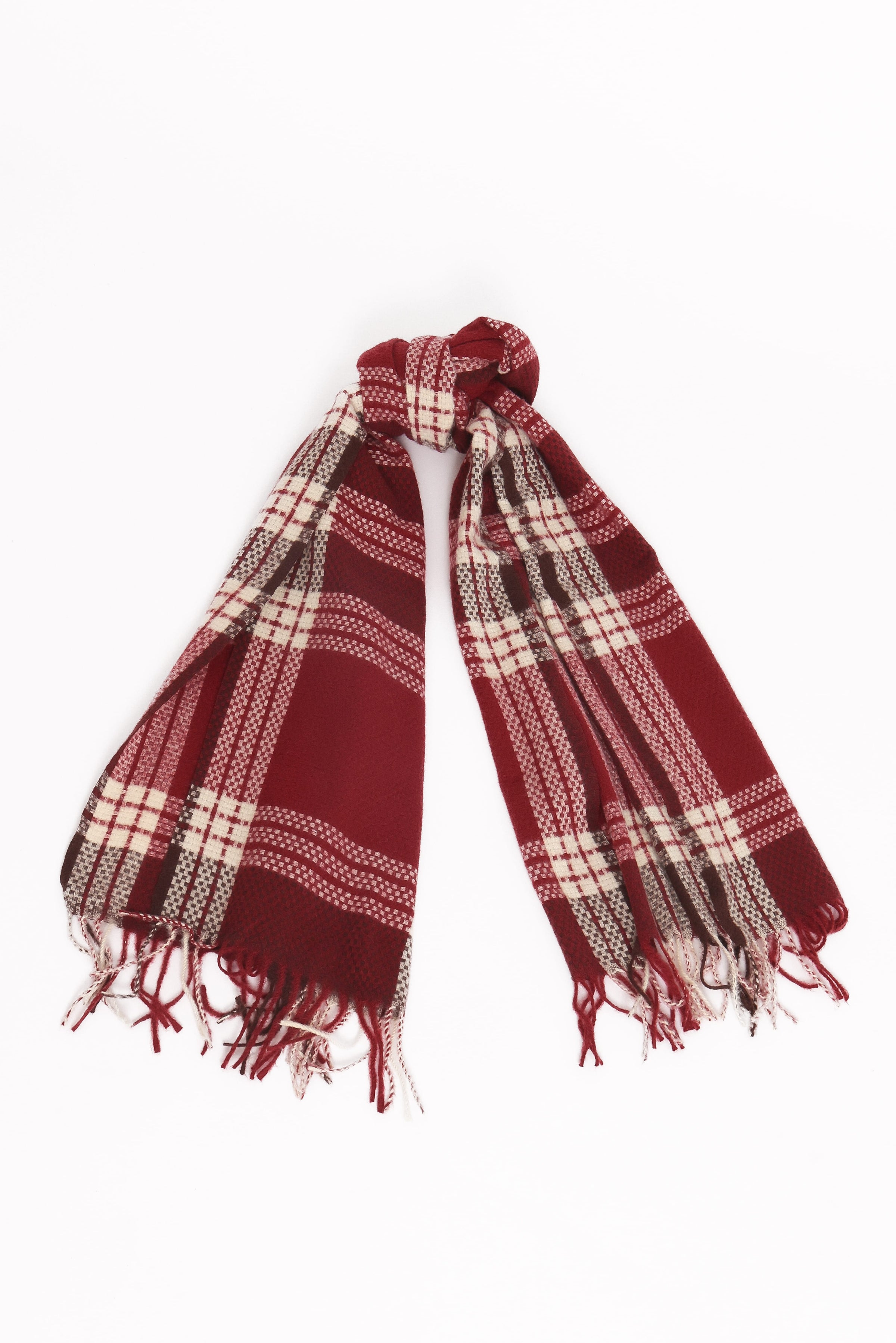 Abigail Scarf - Burgundy Check