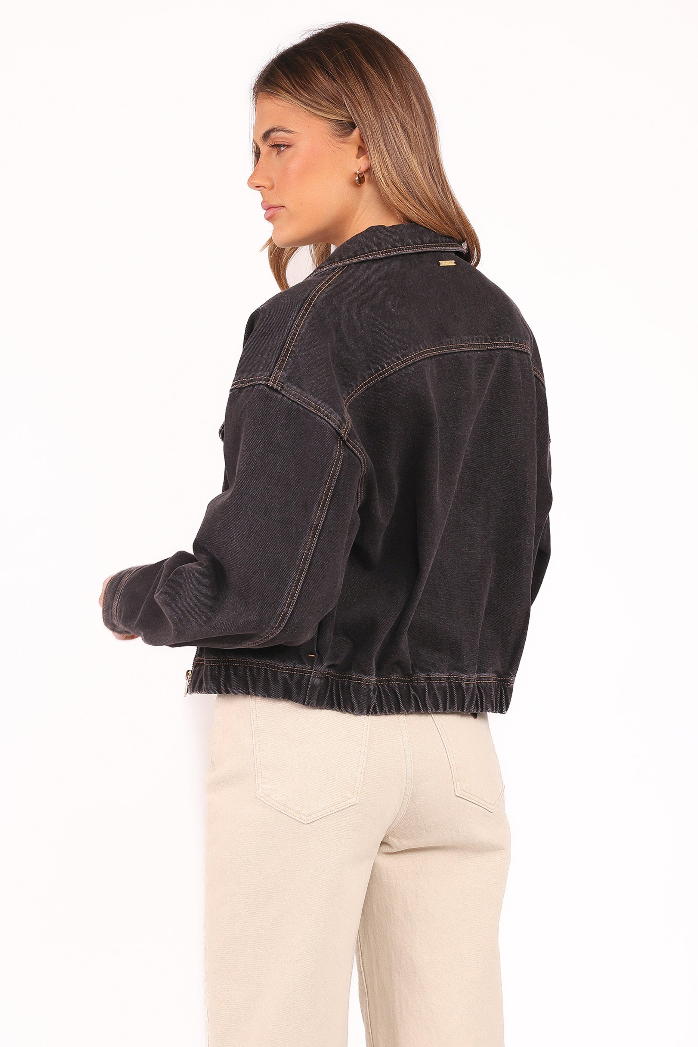 Abrand Denim Bomber Jacket - Cara Washed Black