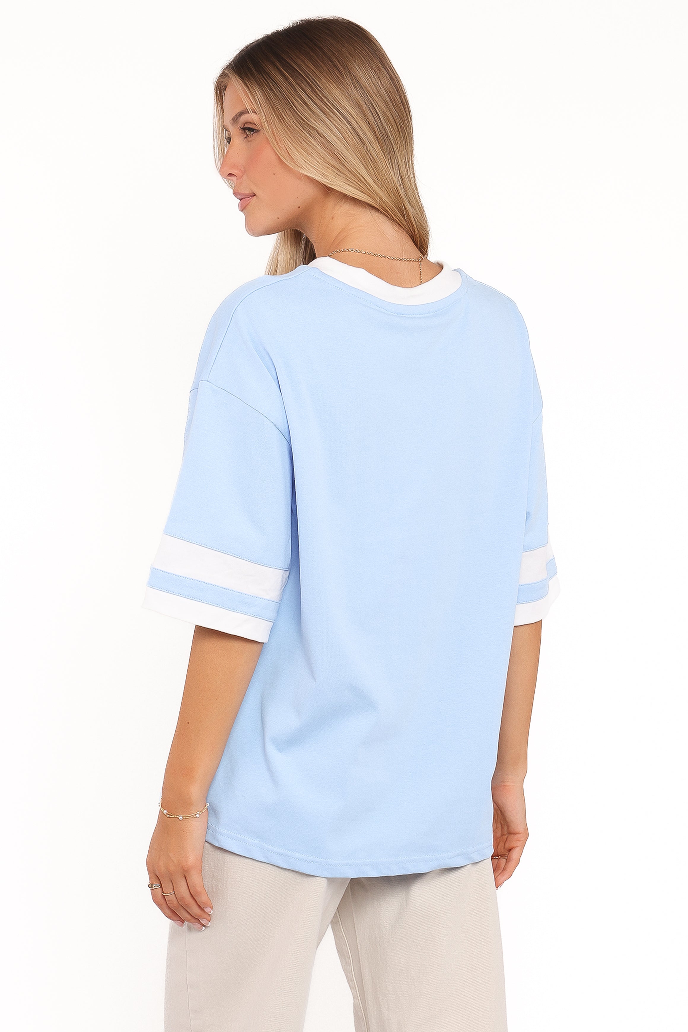 Abril Contrast Tee - Blue