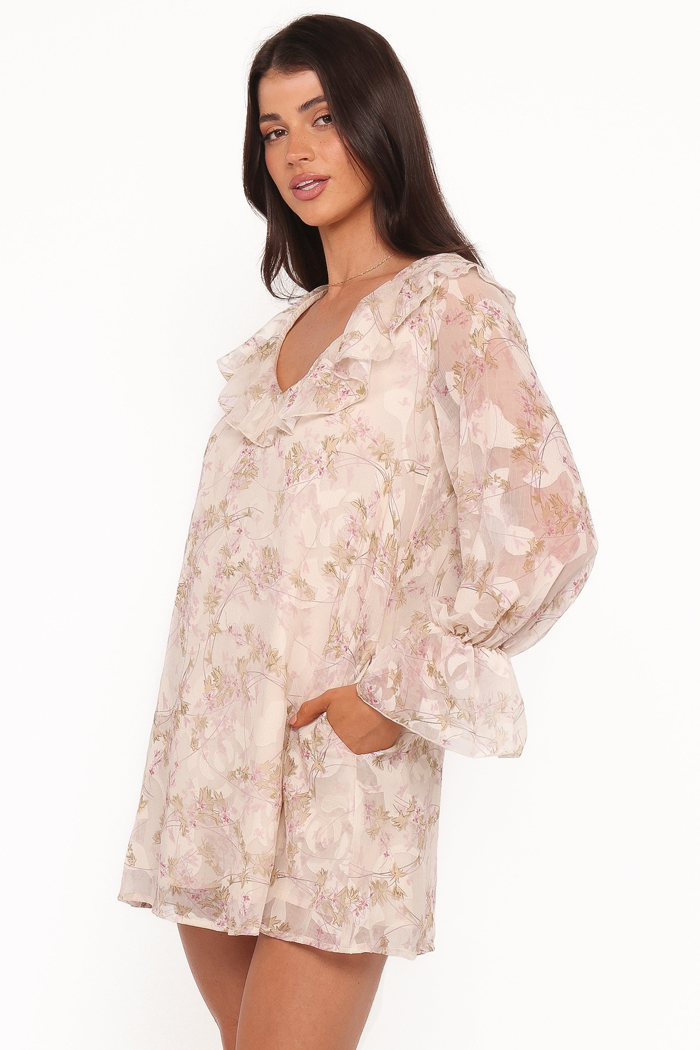 Afton Mini Dress - Cream Floral