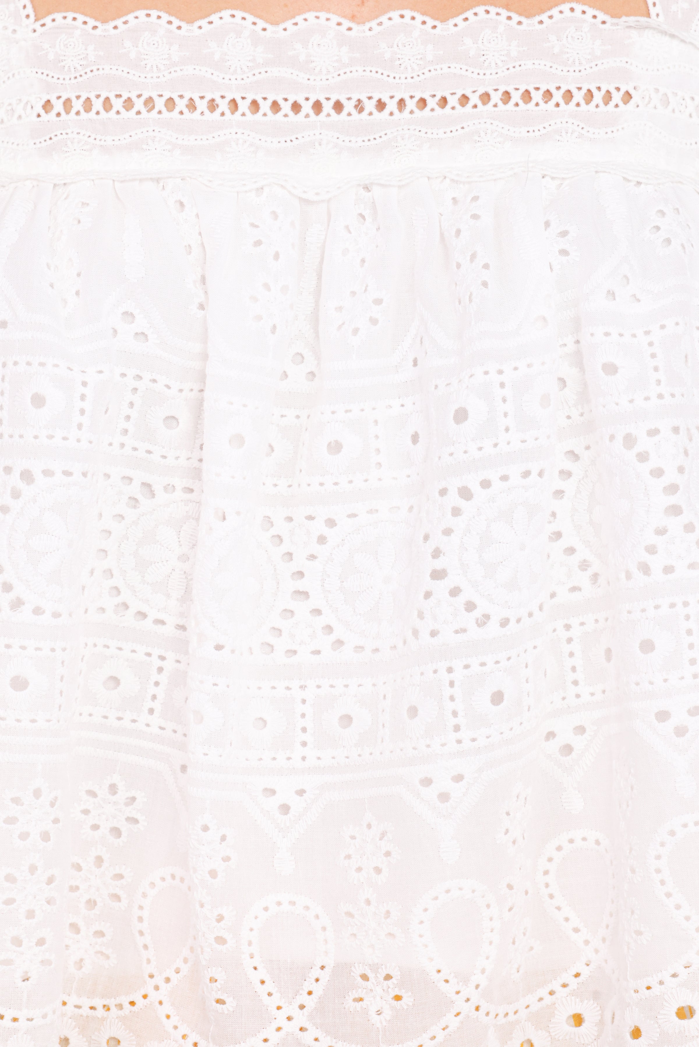 Aideen Eyelet Top - White