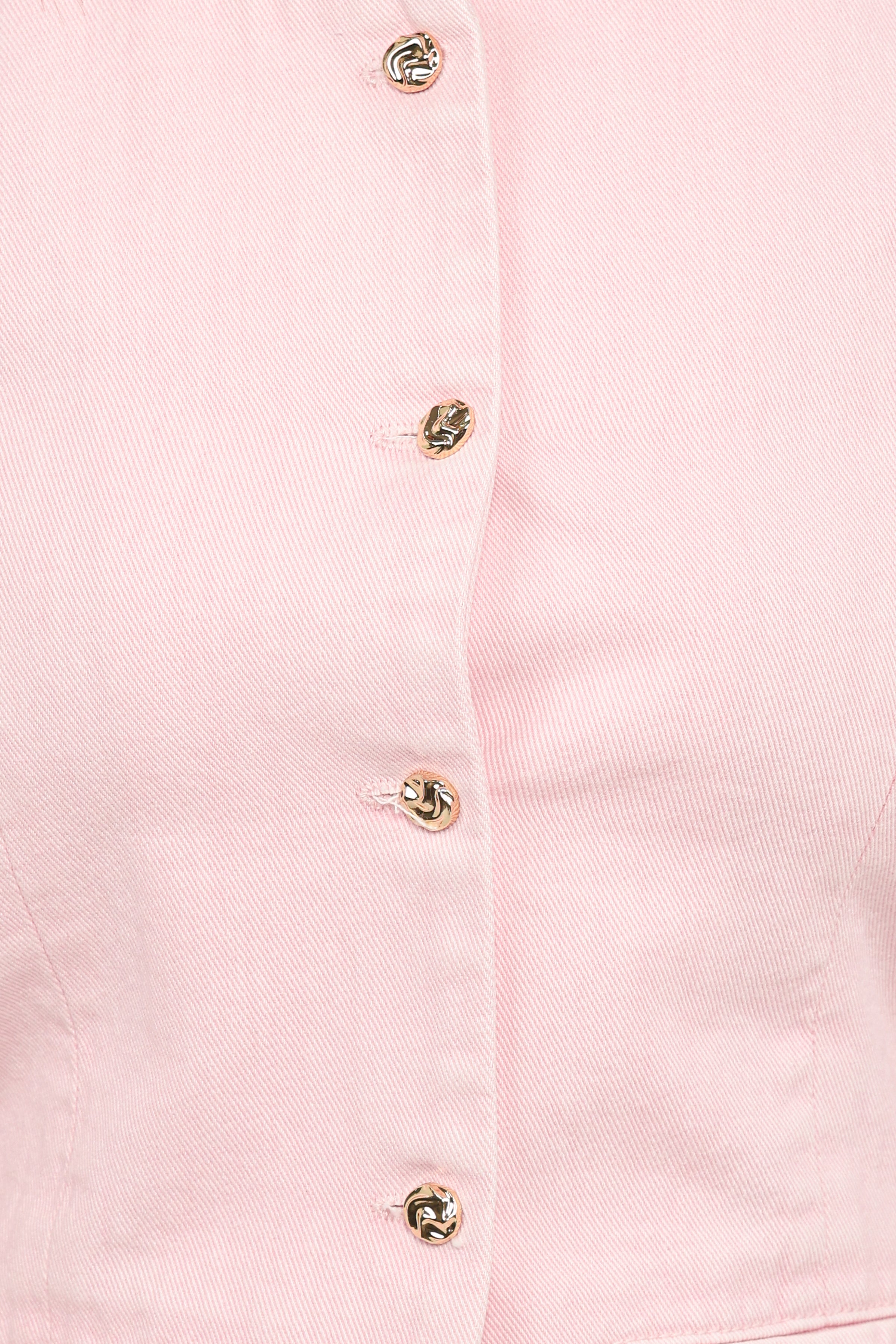 Ailis Denim Vest Top - Dusty Pink