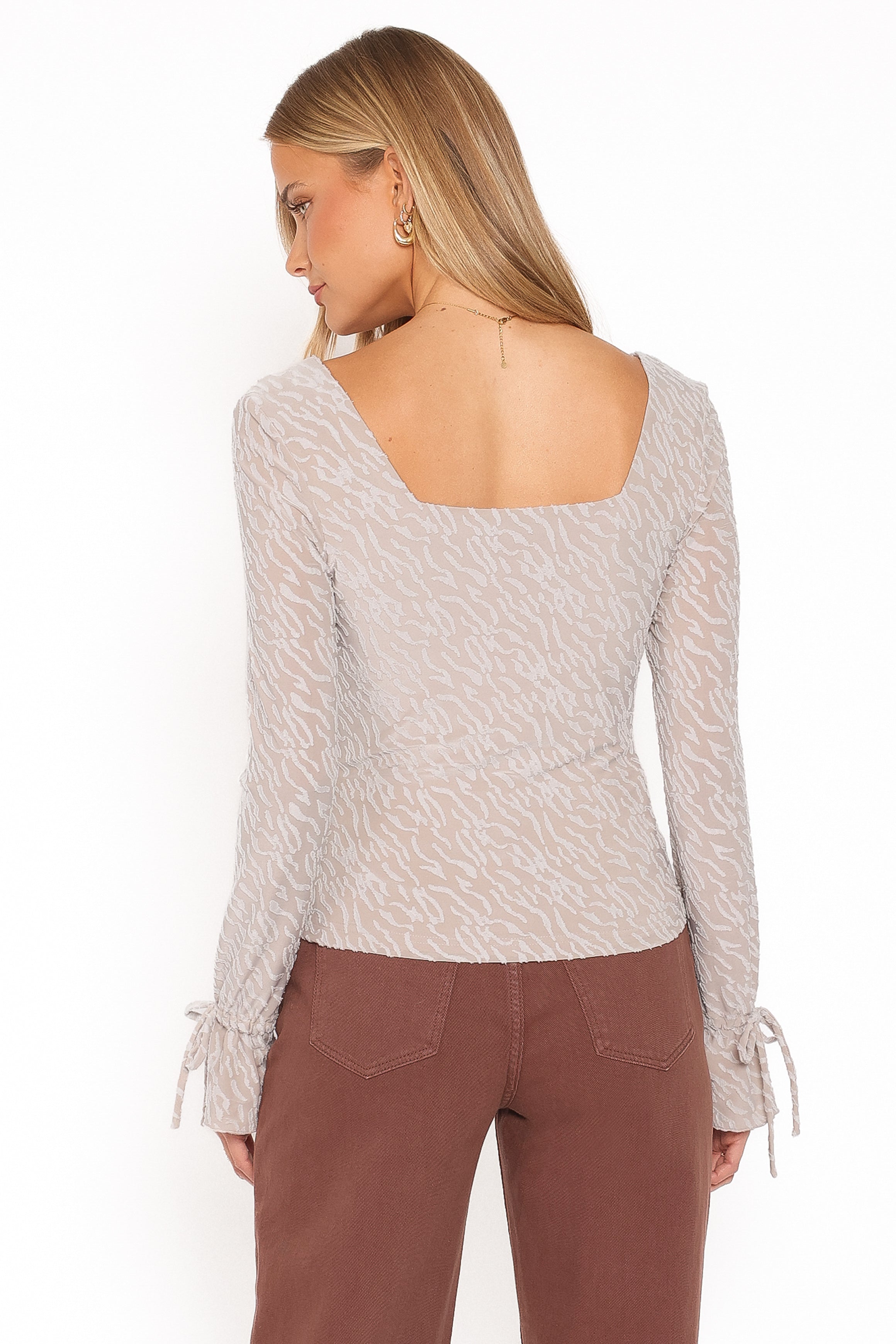 Sterling Long Sleeve Top - Brown