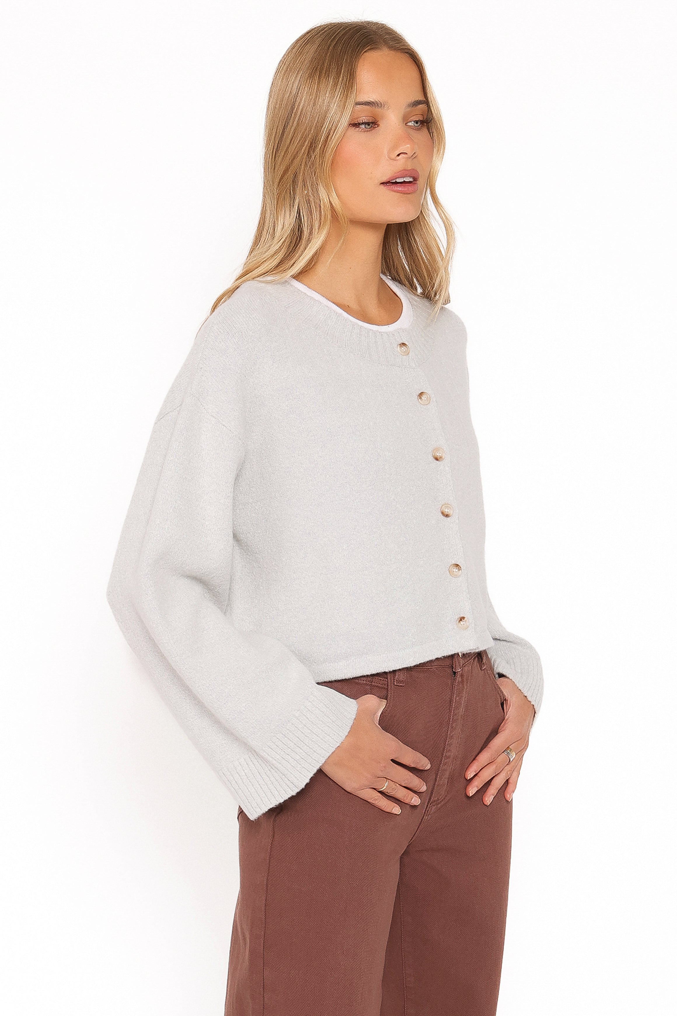 Tori Wide Sleeve Cardigan - Grey
