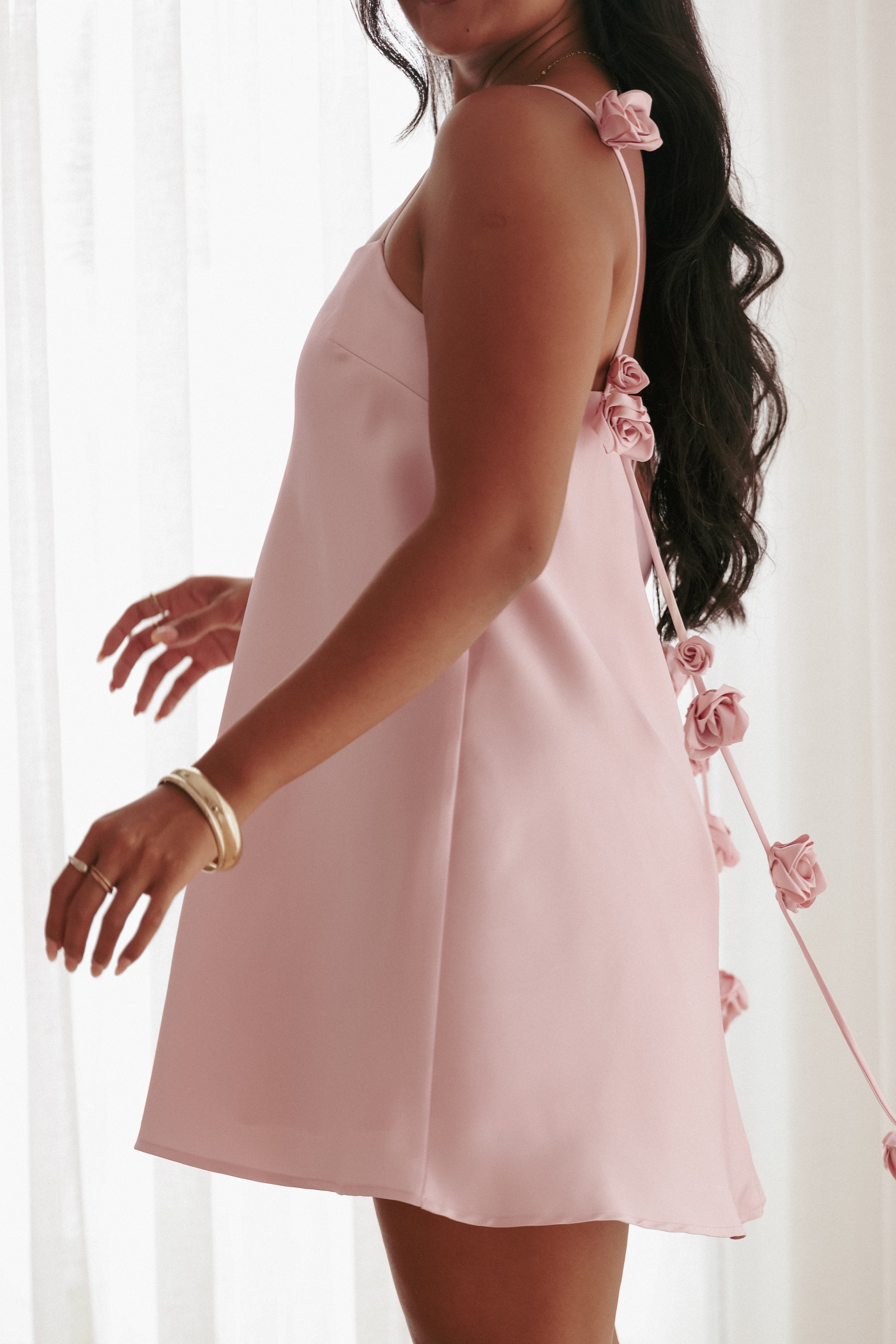Airlie Mini Dress - Baby Pink