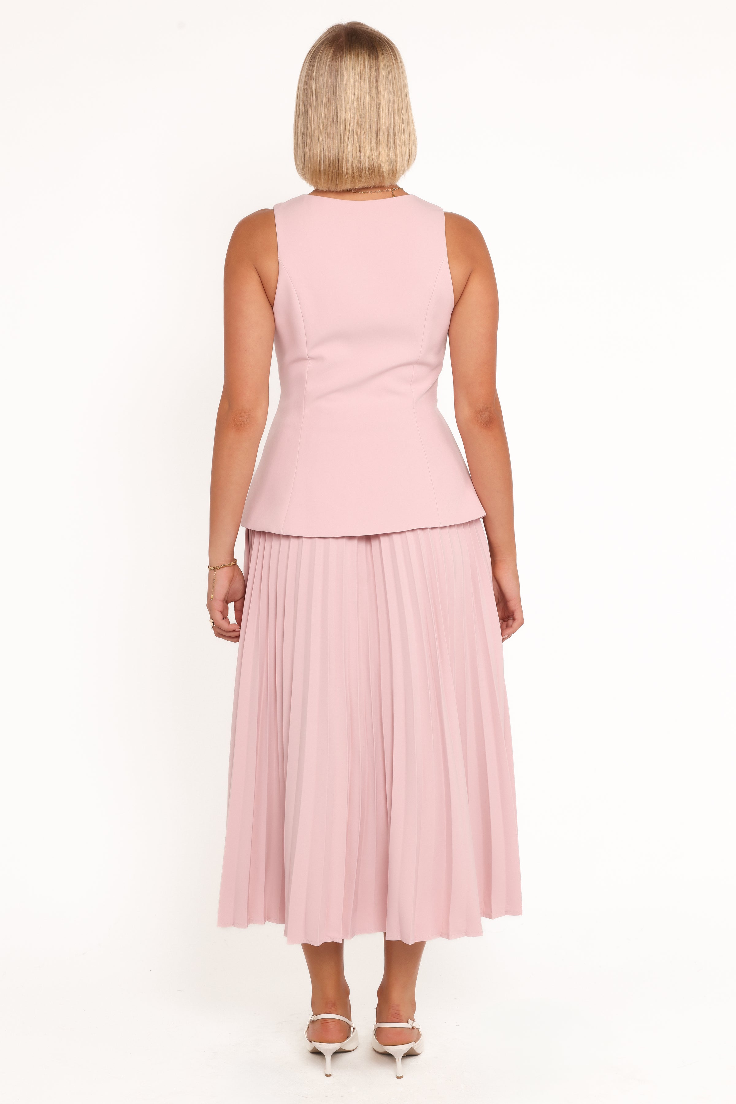 Liliana Pleated Midi Skirt - Pink