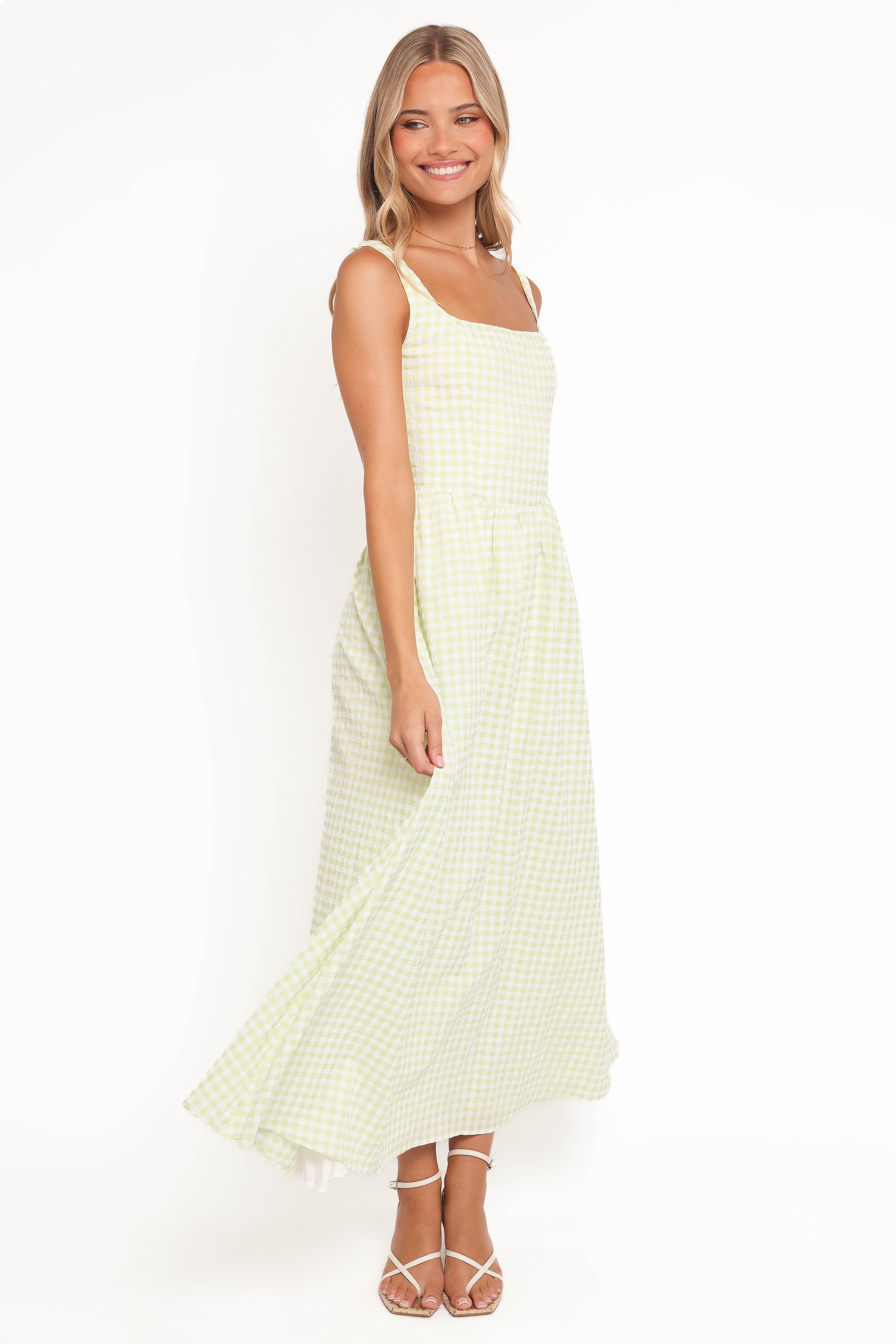 Amberlyn Maxi Dress - Green Gingham
