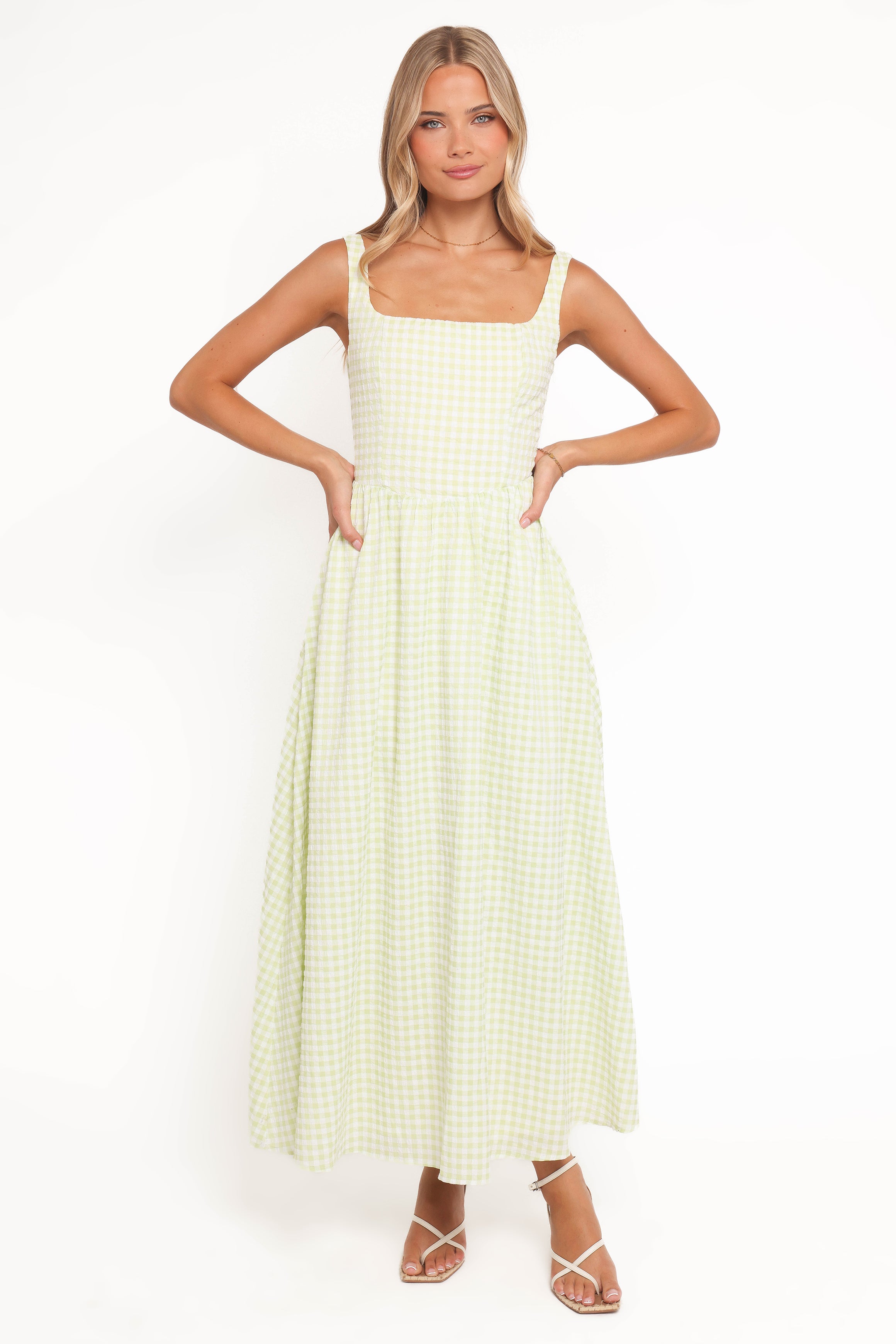 Amberlyn Maxi Dress - Green Gingham