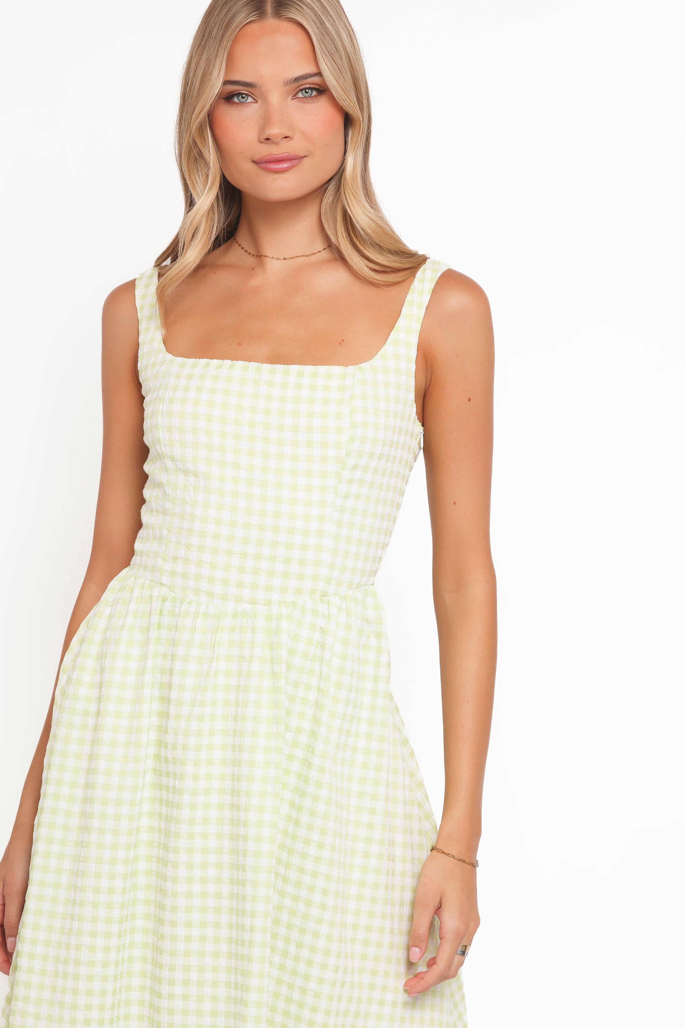 Amberlyn Maxi Dress - Green Gingham