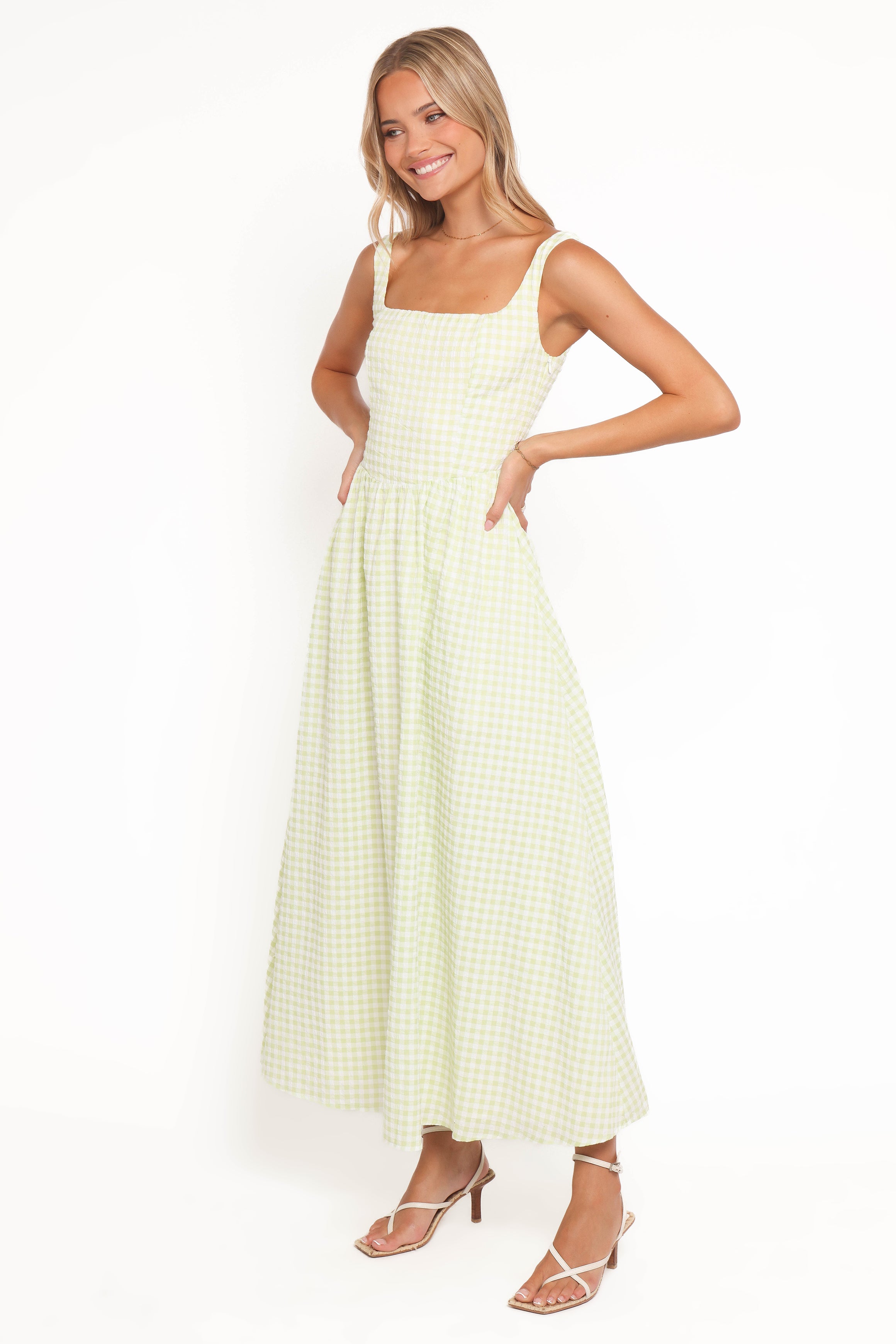 Amberlyn Maxi Dress - Green Gingham