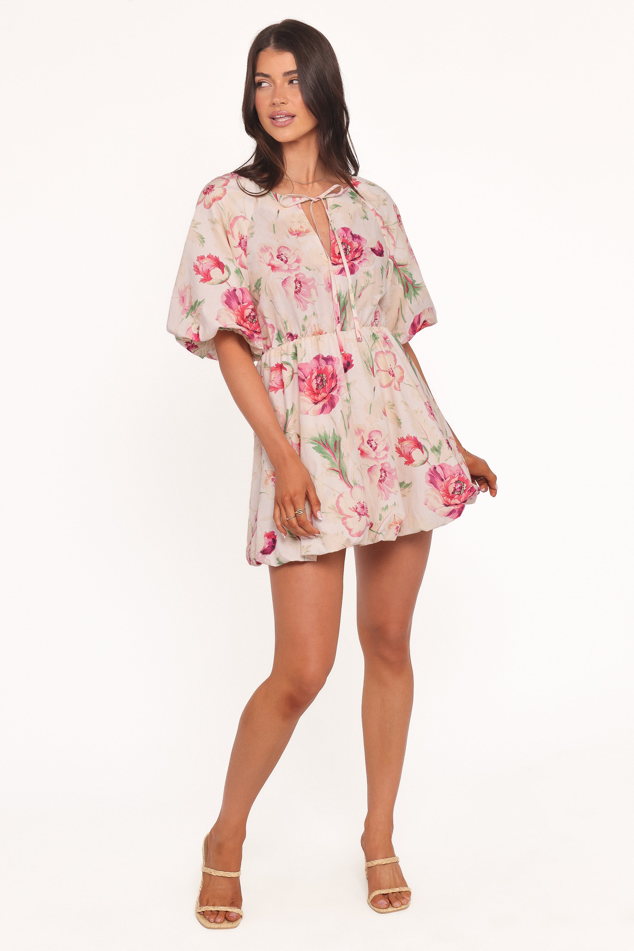 Ameena Mini Dress - White Floral