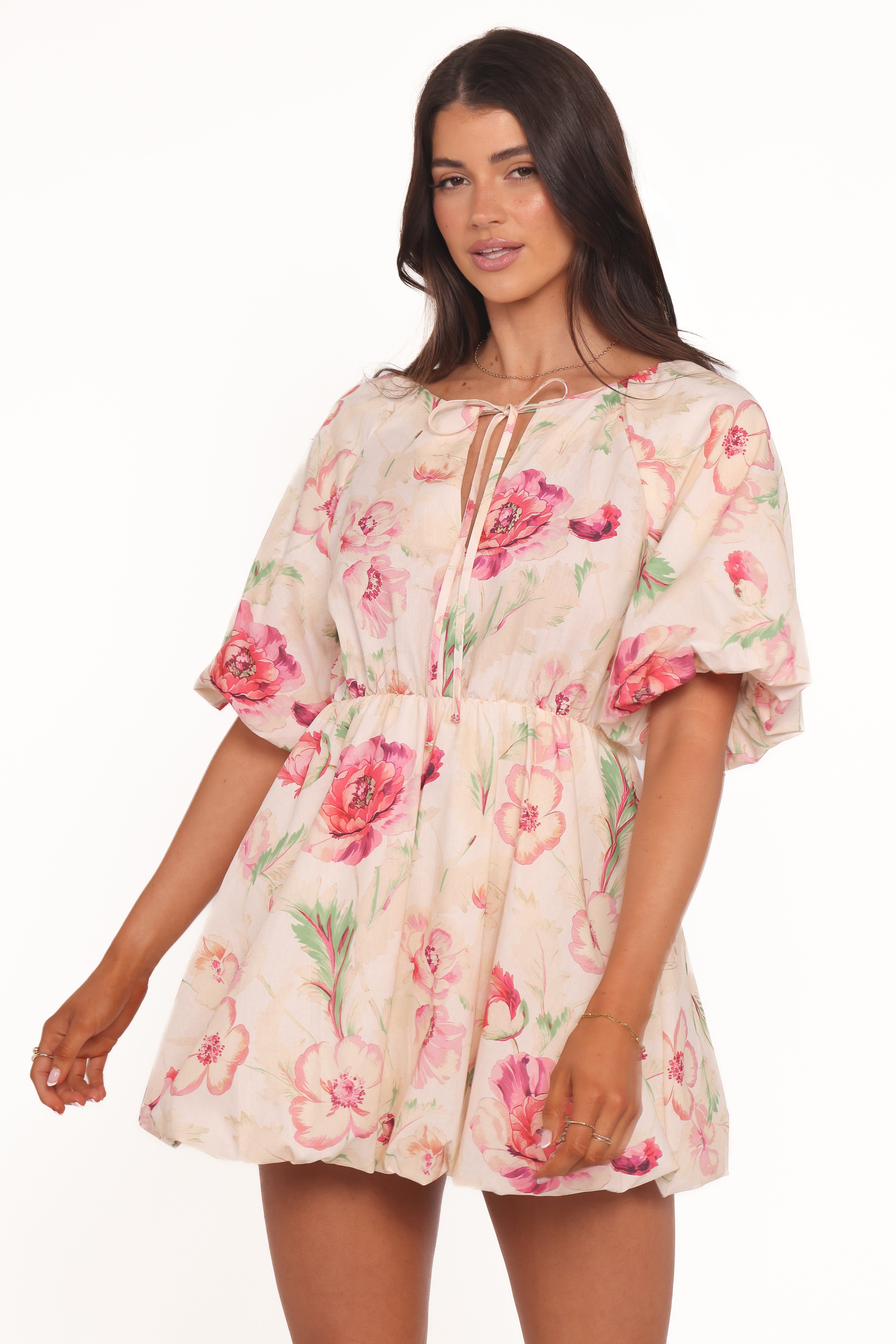 Ameena Mini Dress - White Floral