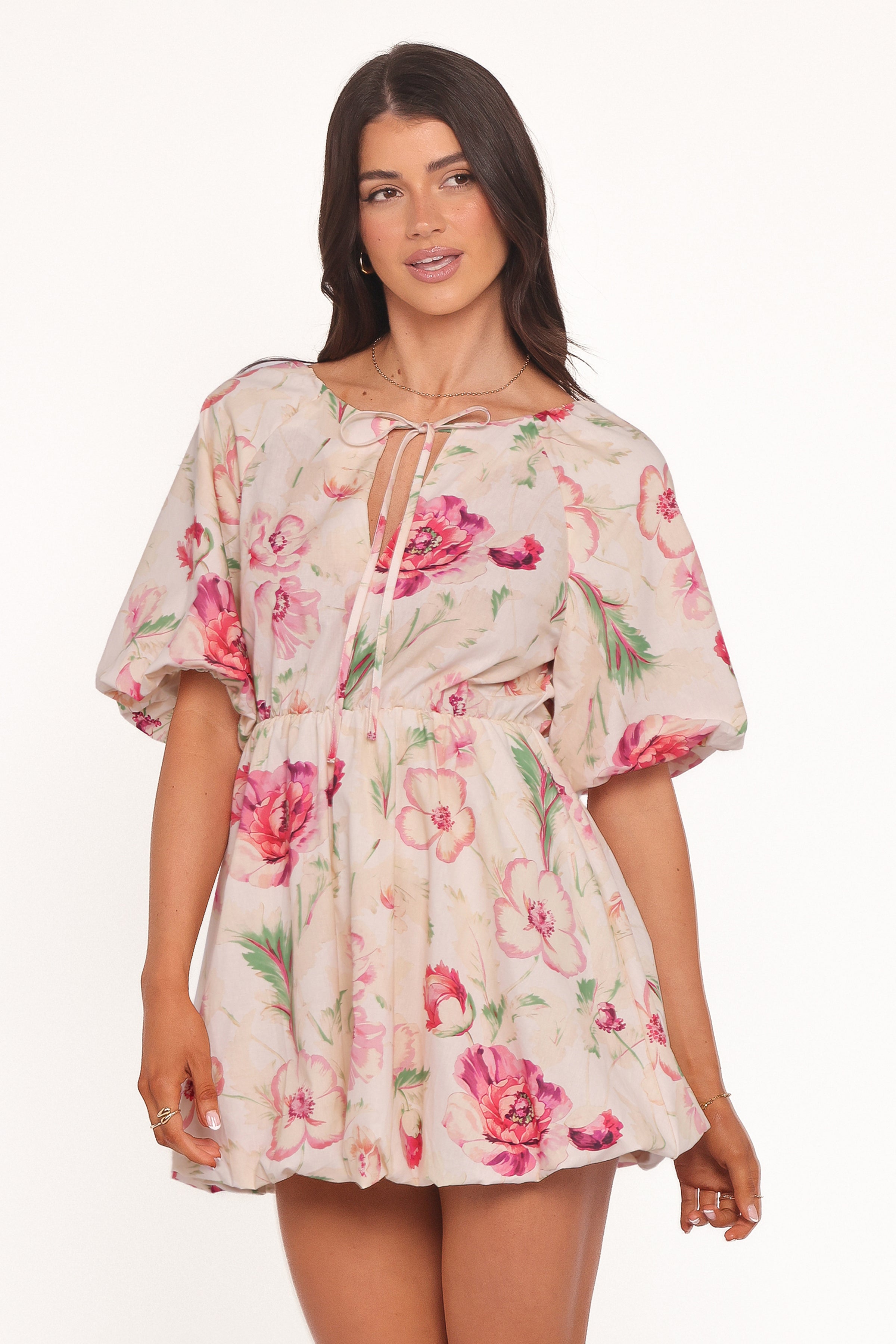 Ameena Mini Dress - White Floral