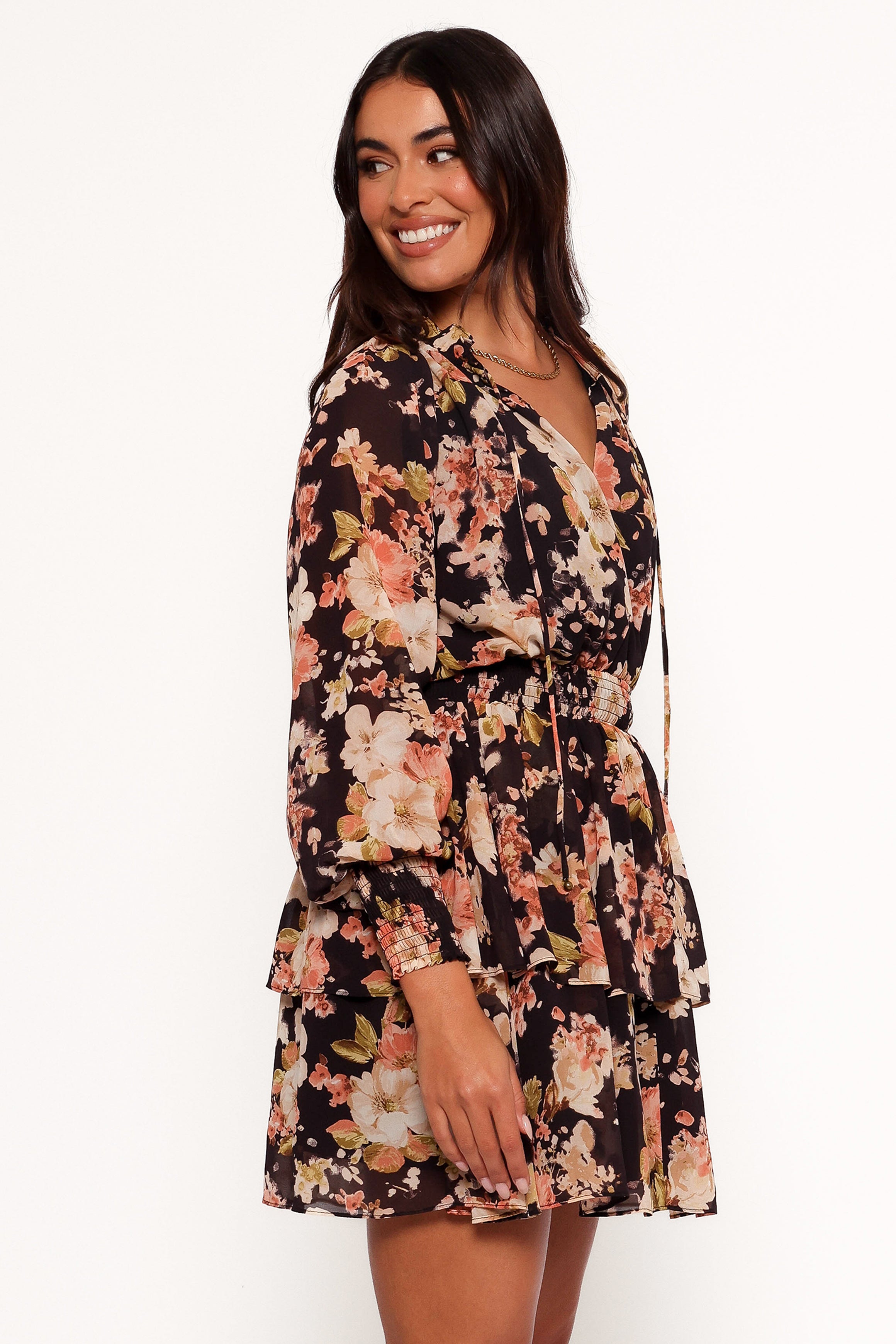 Anita Mini Dress - Black/Pink