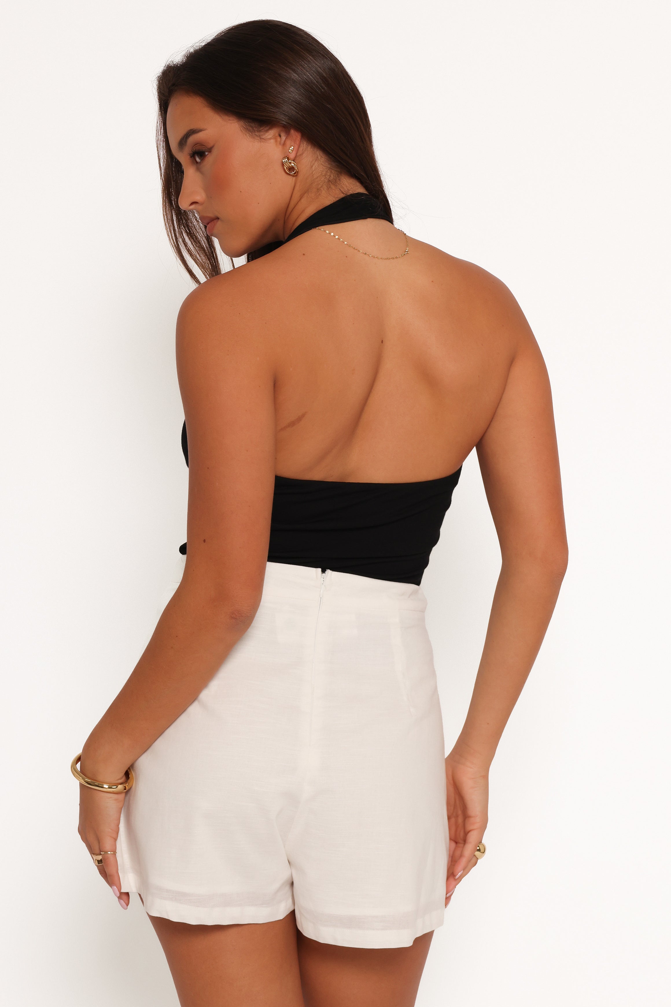 Annelise Knit Halter Top - Black