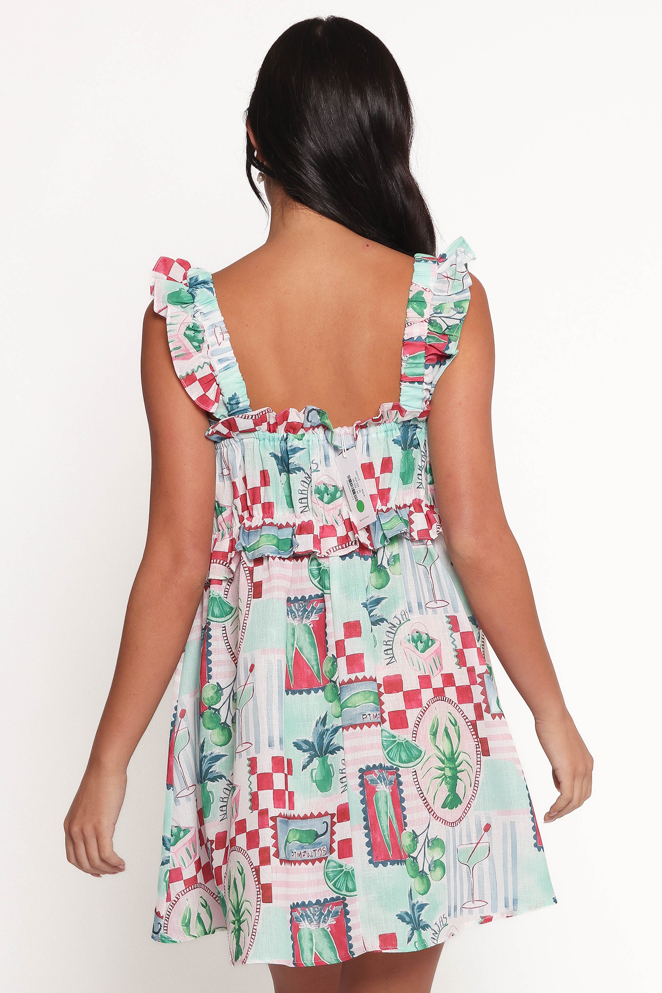 Annis Frill Sleeve Mini Dress - Aqua