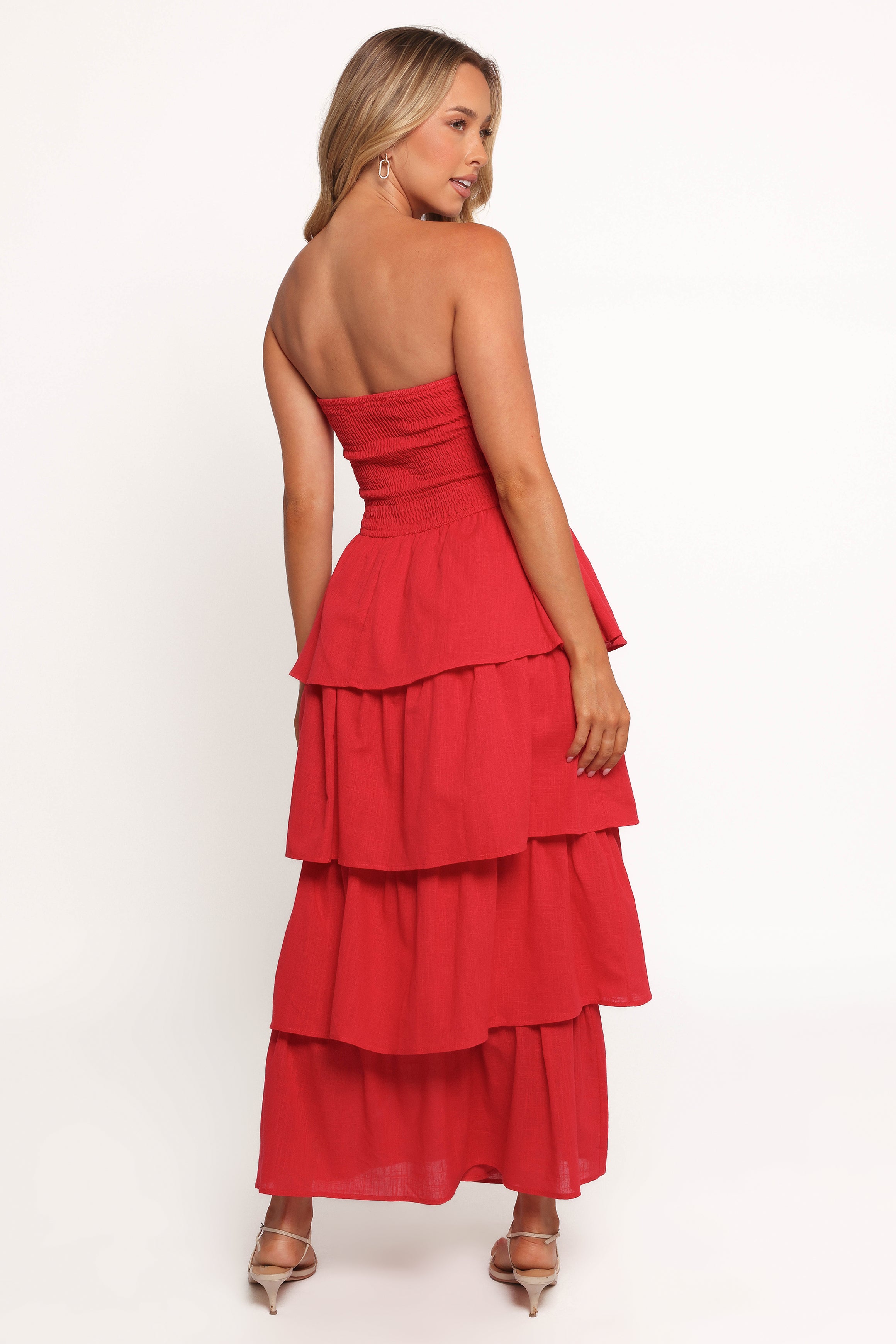 Arcadia Maxi Strapless Dress - Red