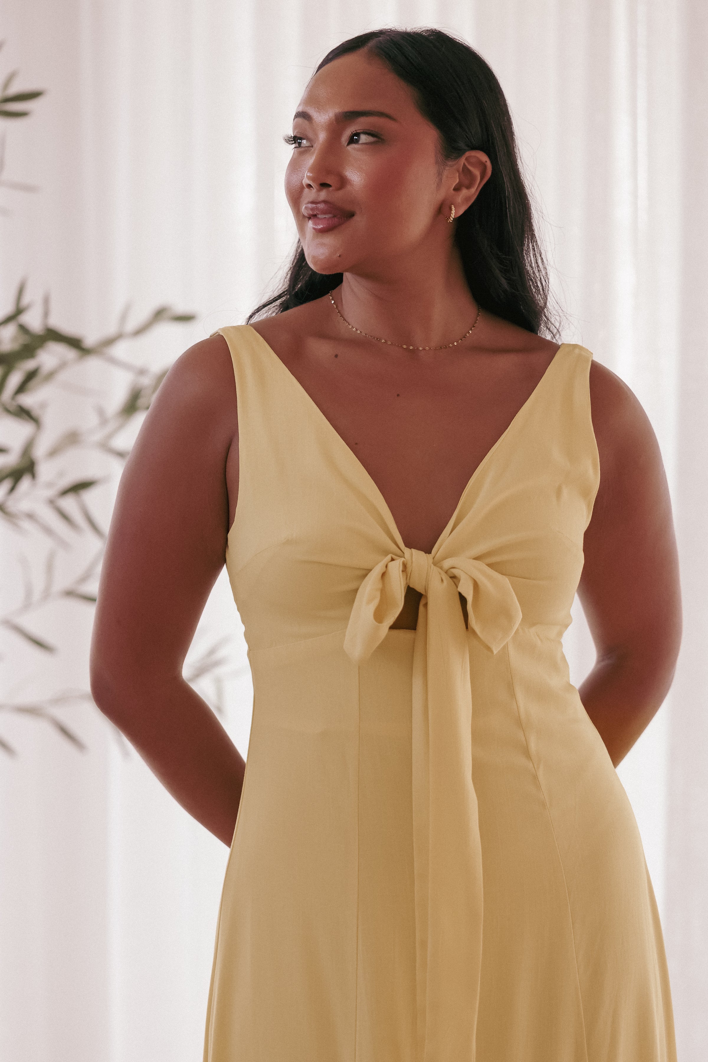 Archer Midi Dress - Butter Yellow