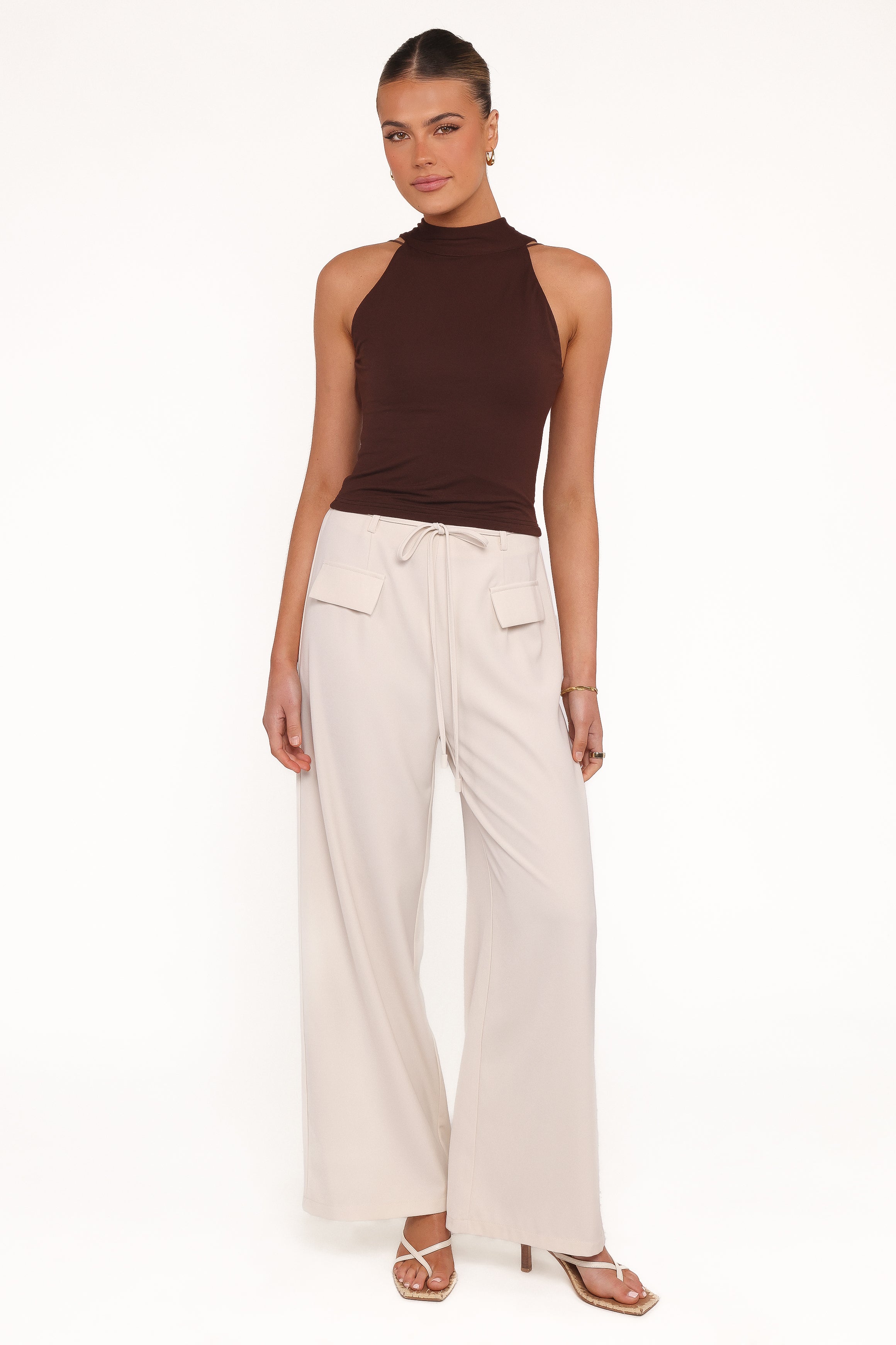 Aries Knit Halter Top - Brown