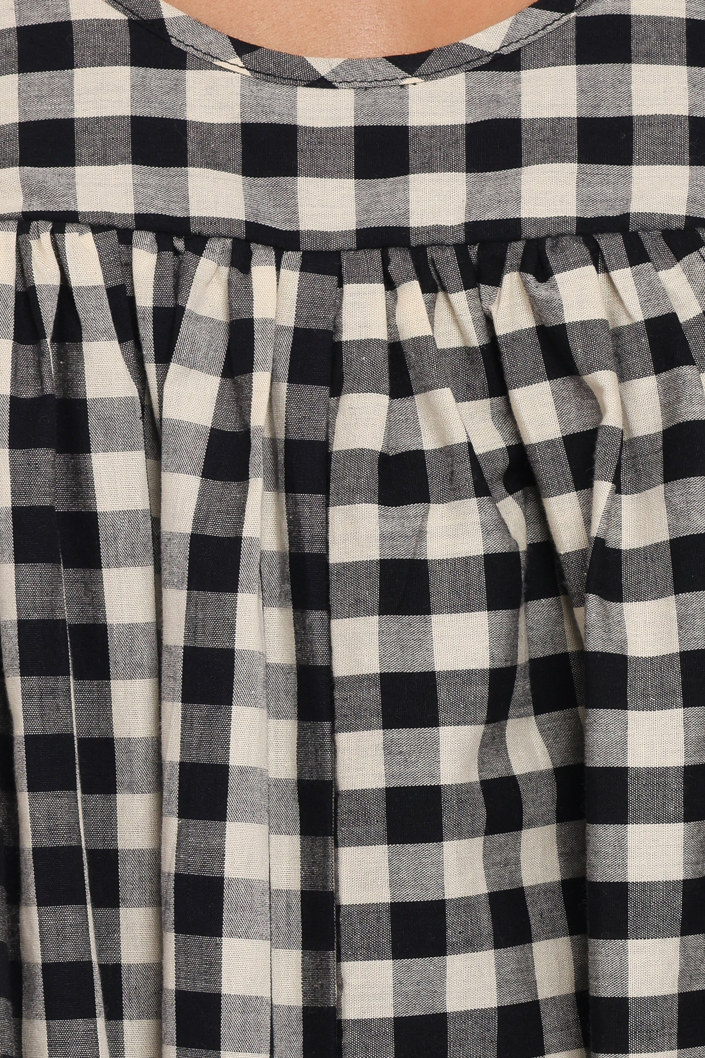 Atria Mini Dress - Black Cream Gingham