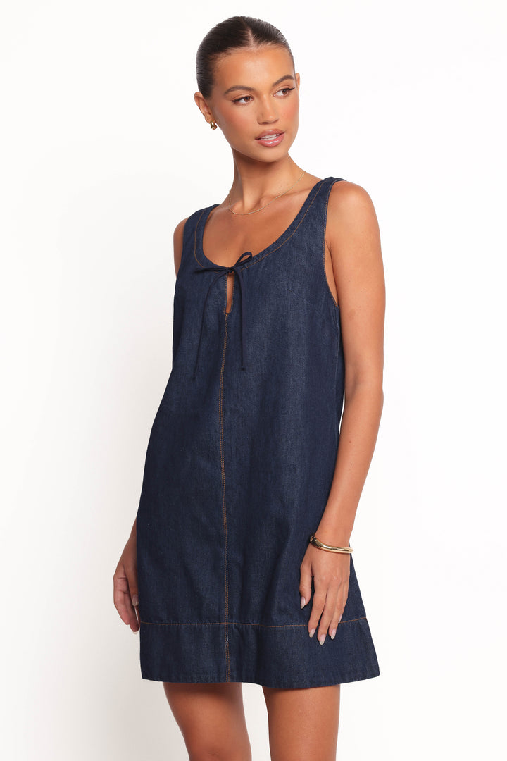 Collective Tops - Azen Mini Dress - Dark Denim secondary image