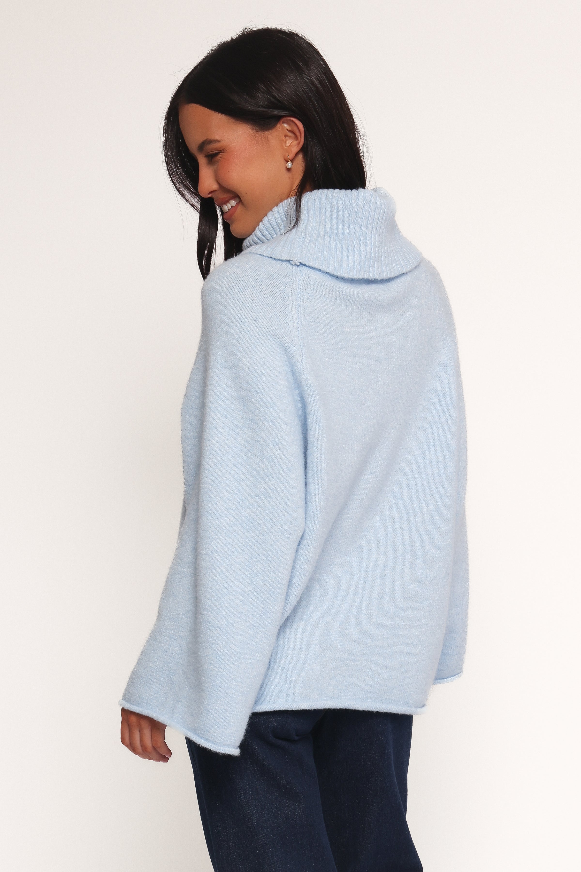 Bindy Cowlneck Knit Sweater - Blue