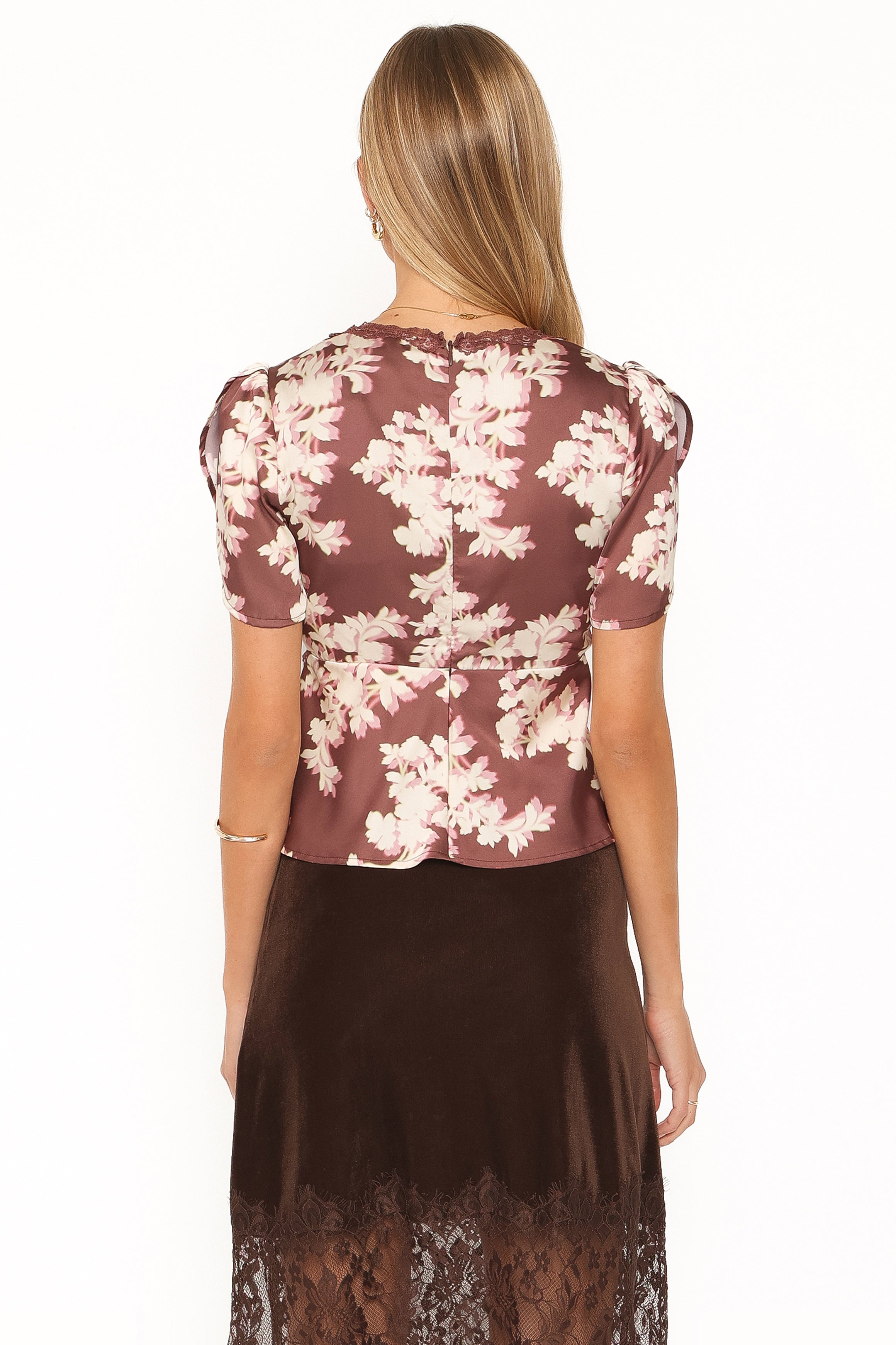 Owen Lace Insert Top - Pink Rum Floral