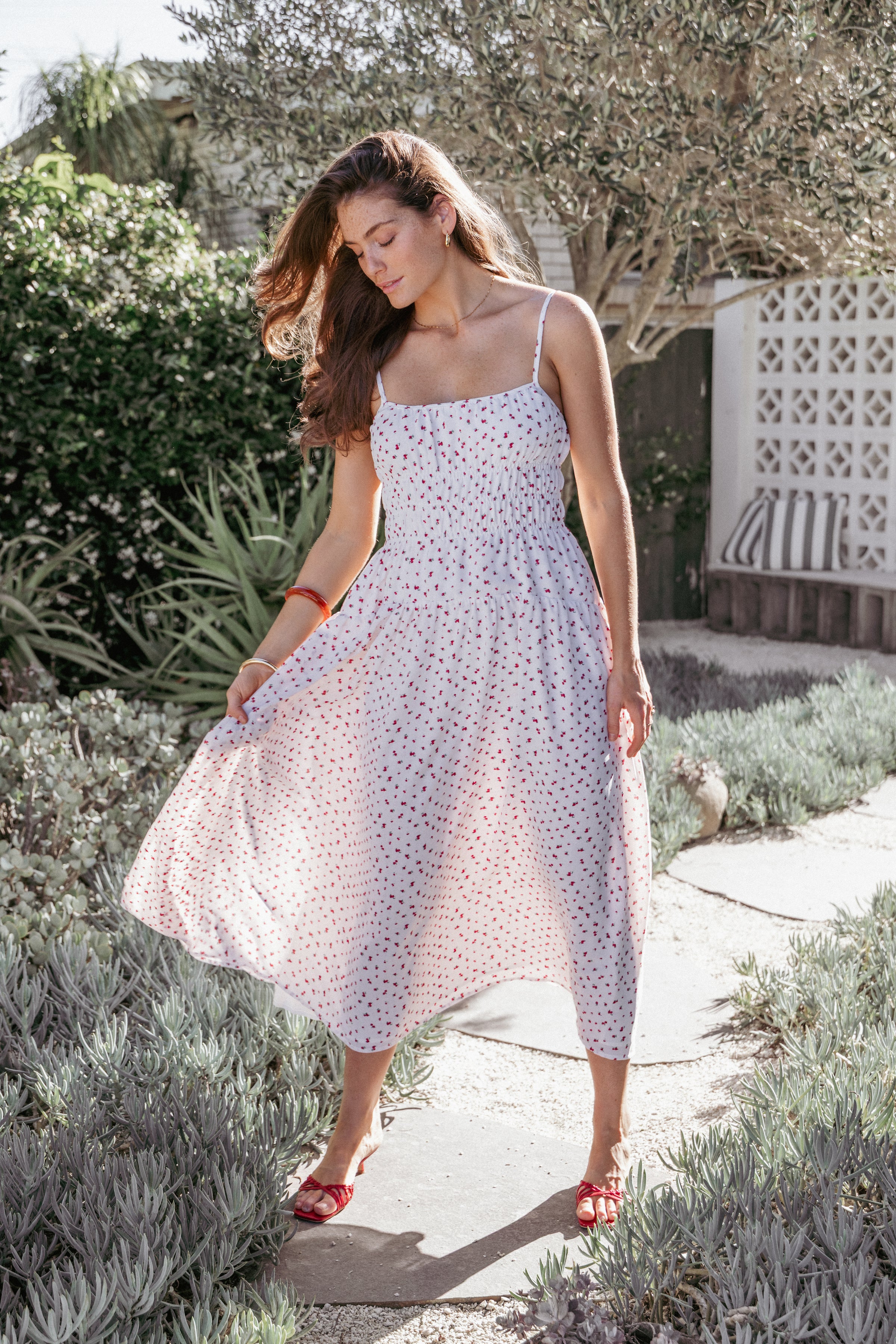 Brittany Maxi Dress - Red Floral