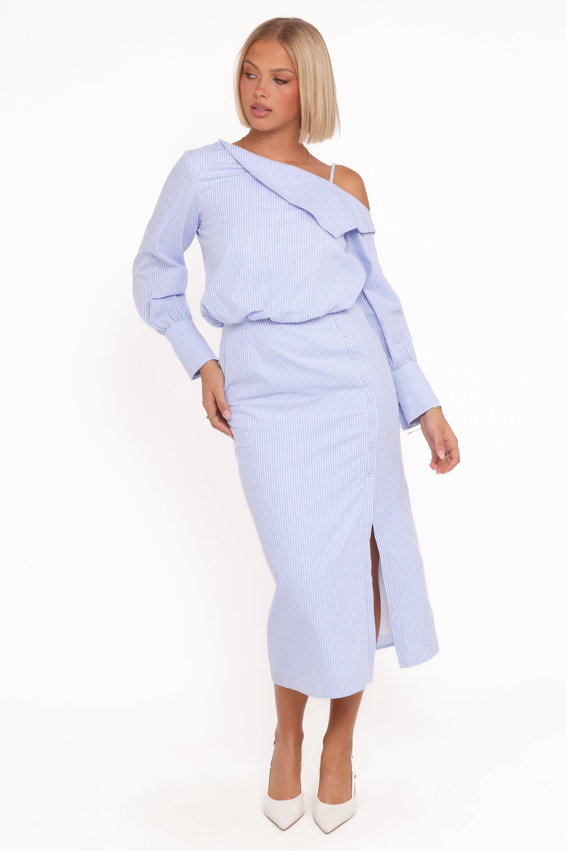 Broderick Midi Dress - Blue Stripe