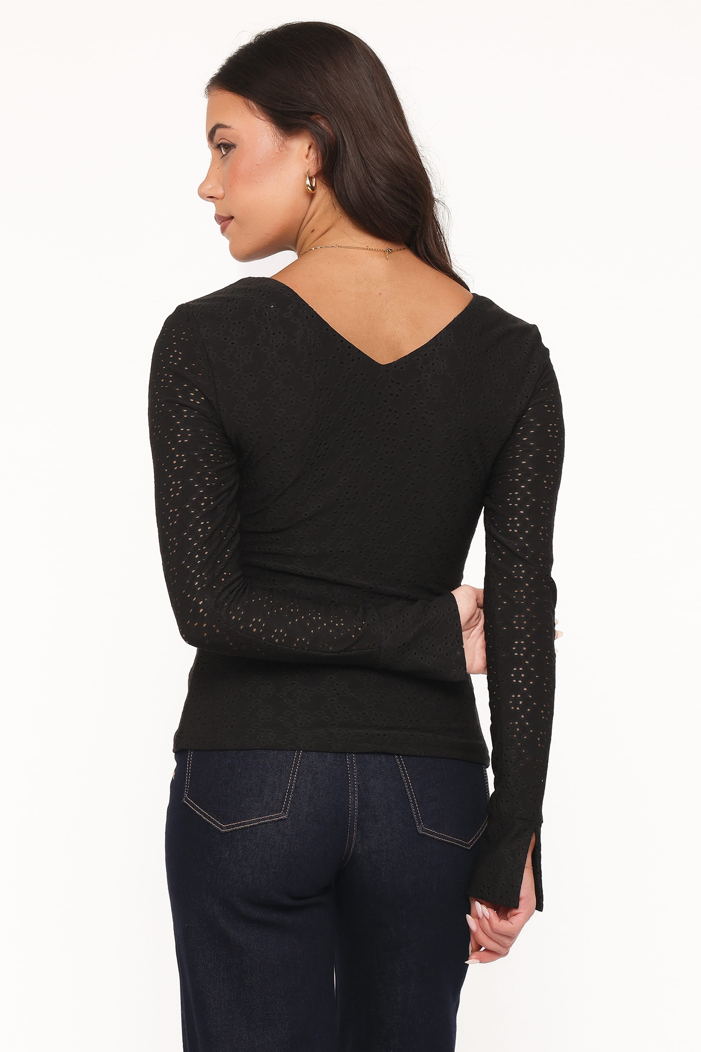 Brooklyn Eyelet Top - Black