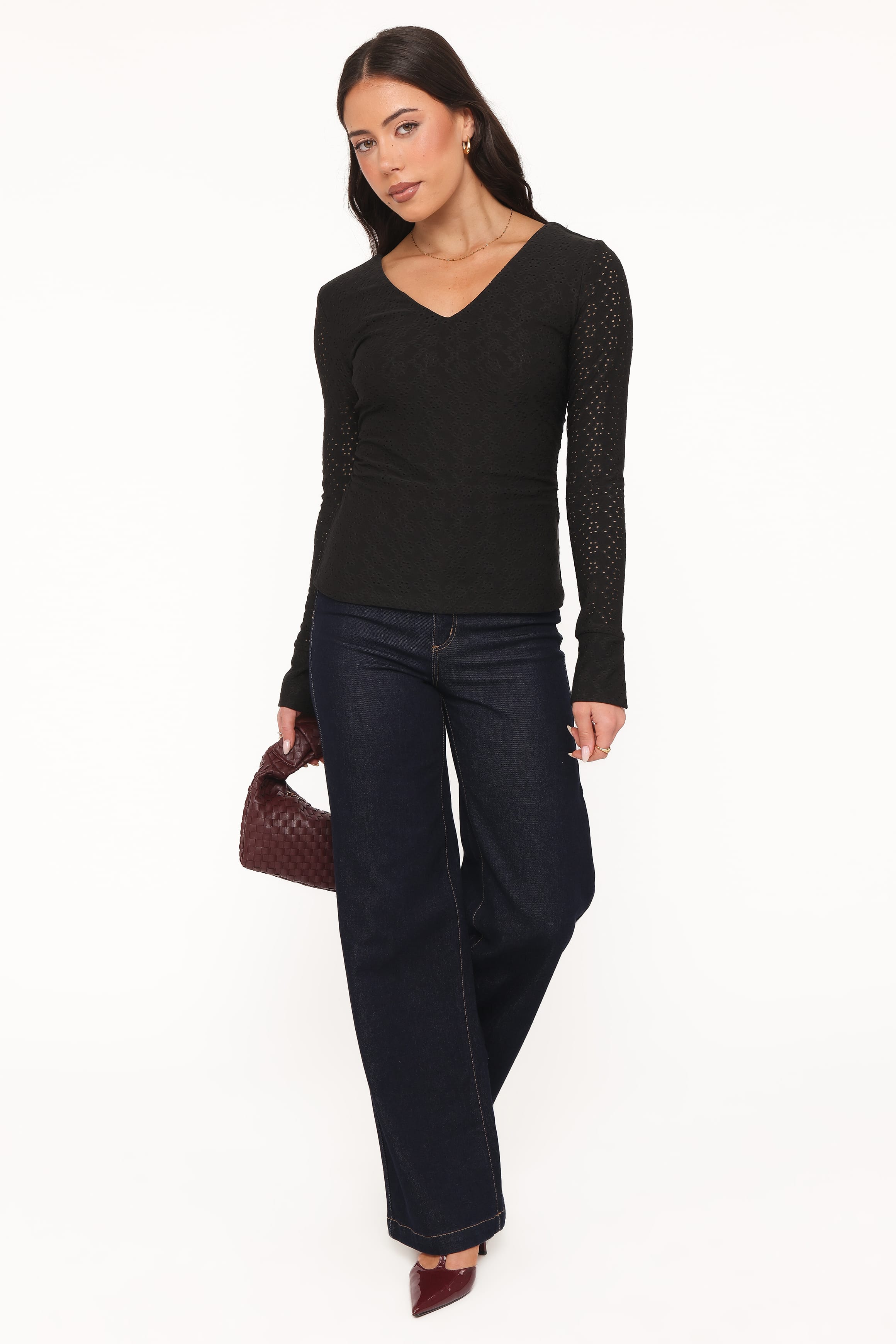 Brooklyn Eyelet Top - Black