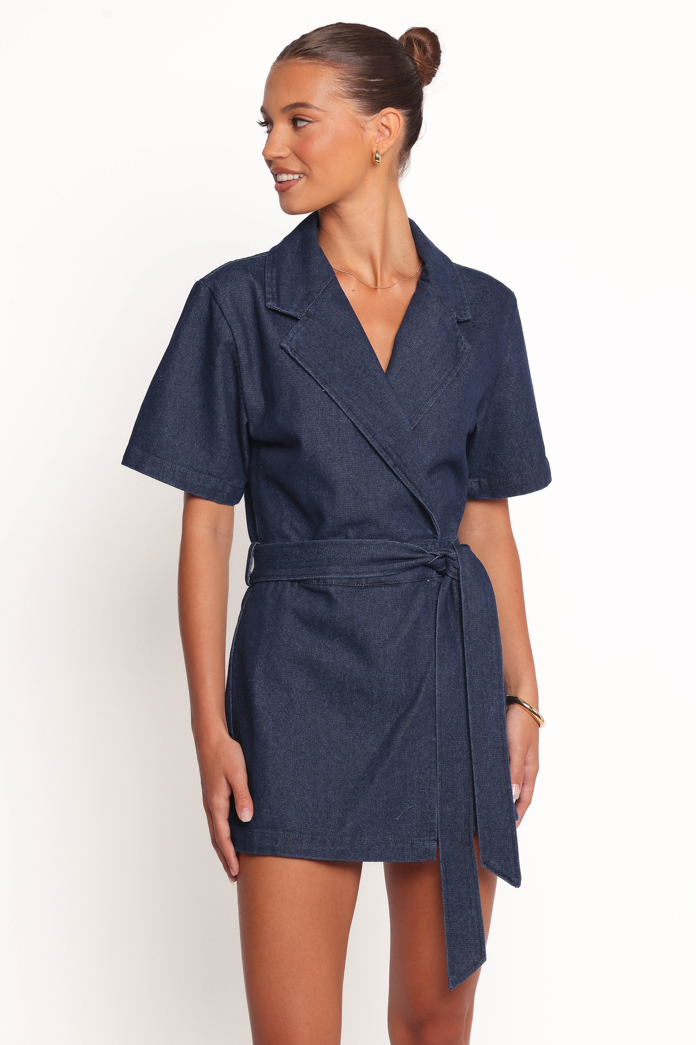 Bruna Denim Playsuit - Dark Wash