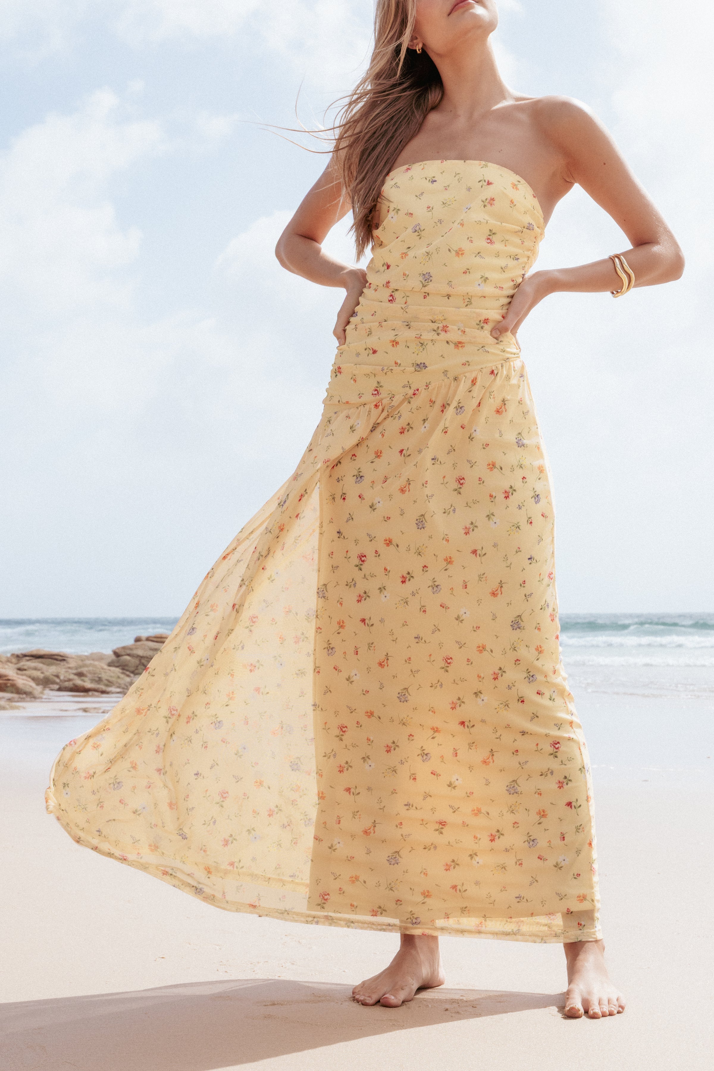 Calypso Maxi Dress - Yellow Meadow
