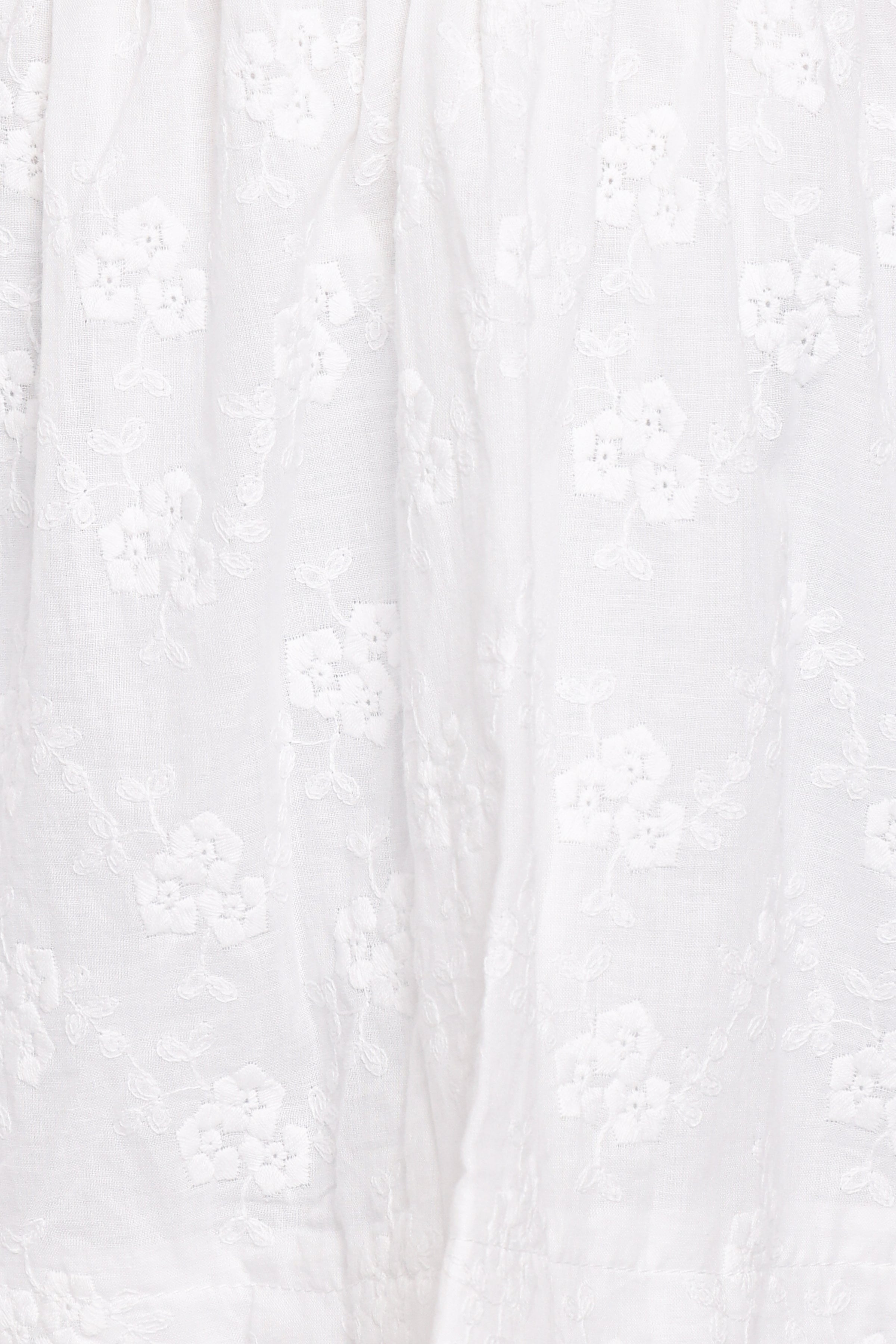 Camila Open Back Top - White Embroidery