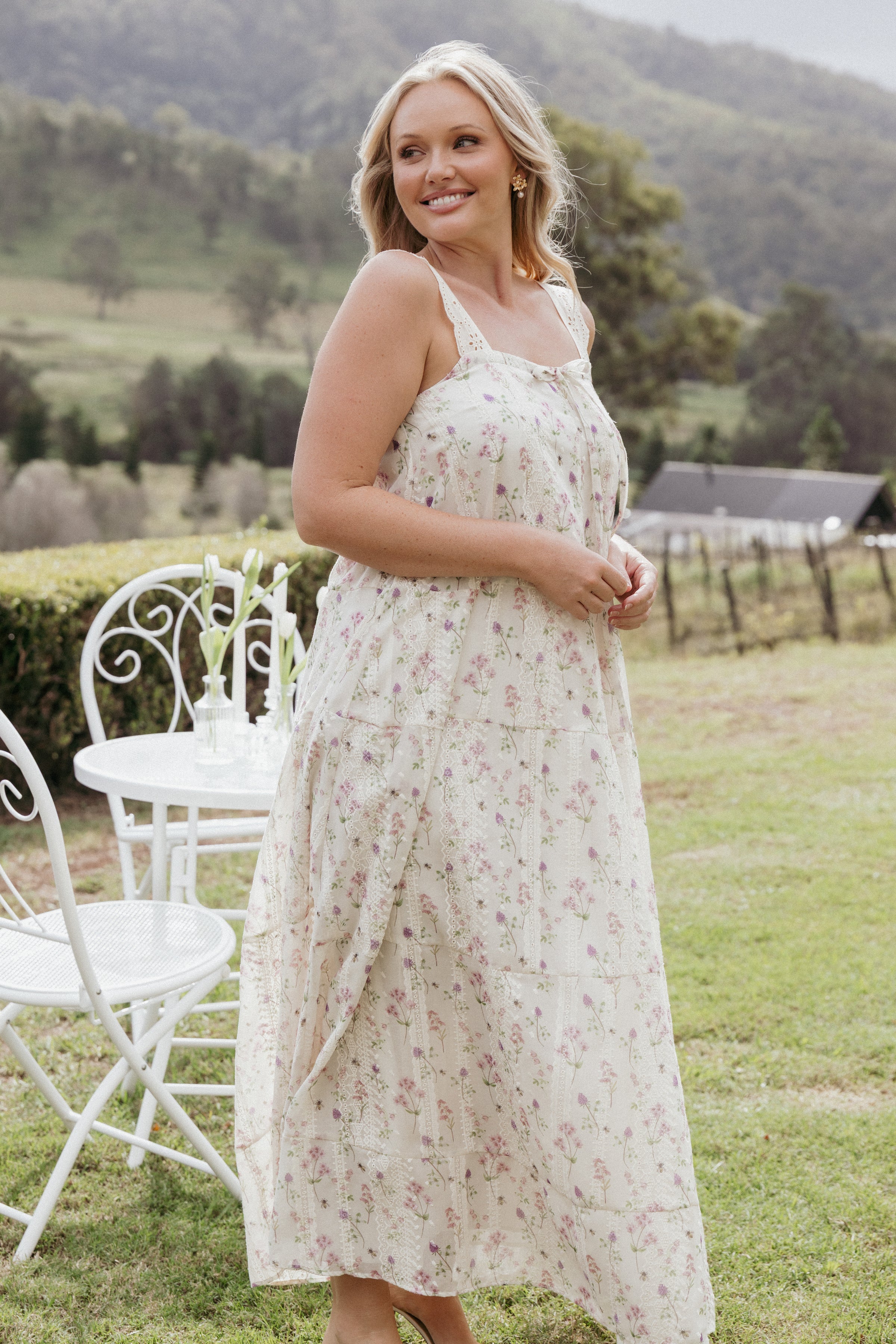 Caroline Maxi Dress - Pink Floral