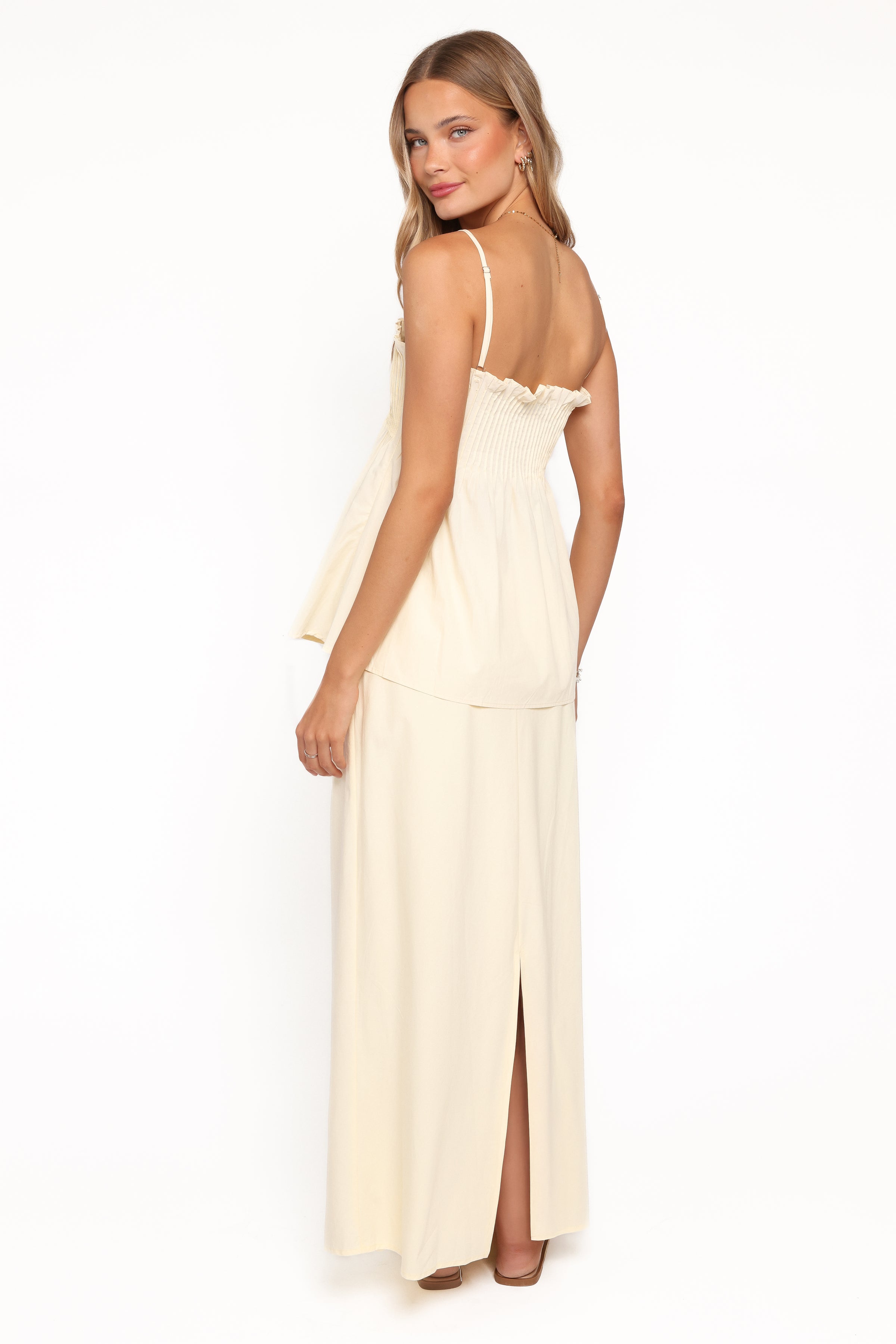 Carson Pleated Top - Butter Yellow