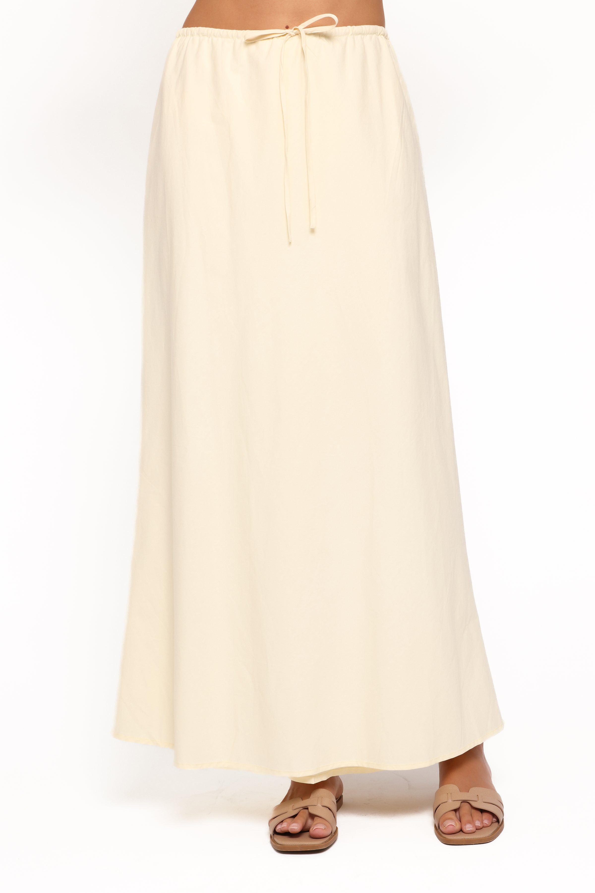 Elena Cotton Maxi Skirt - Butter Yellow