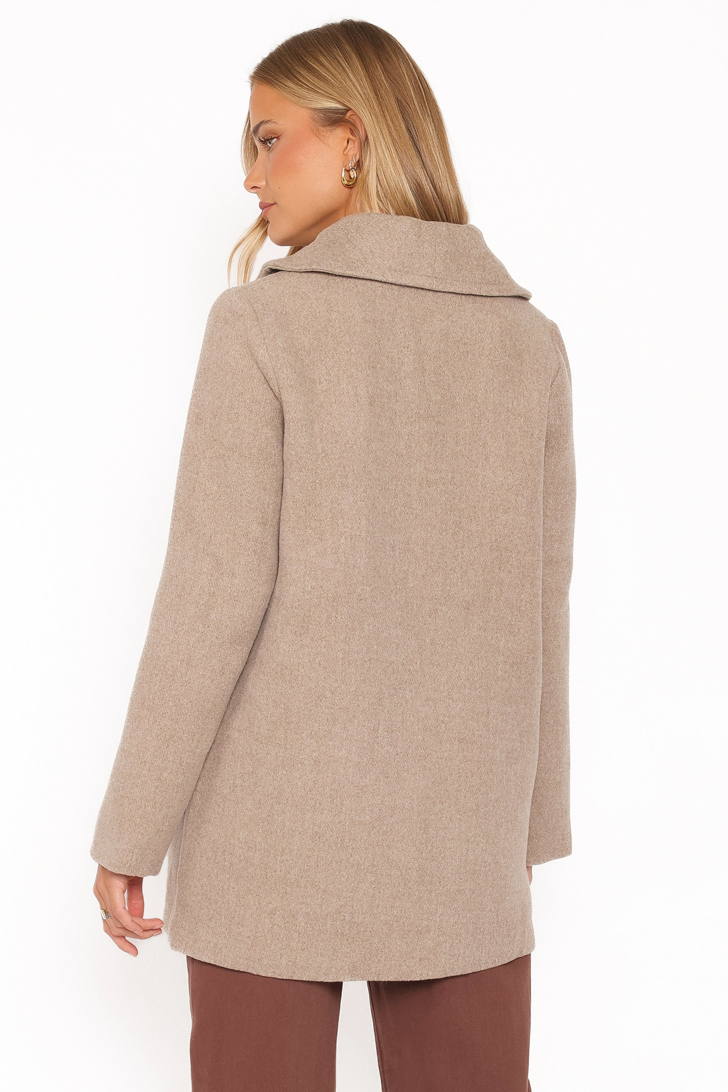 Cartia Shawl Collar Car Coat - Taupe