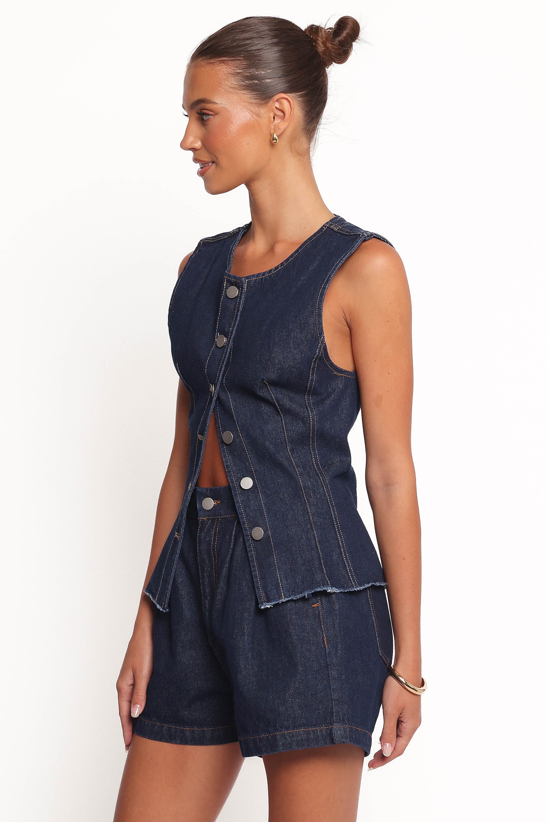 Caruso Denim Vest - Dark Denim