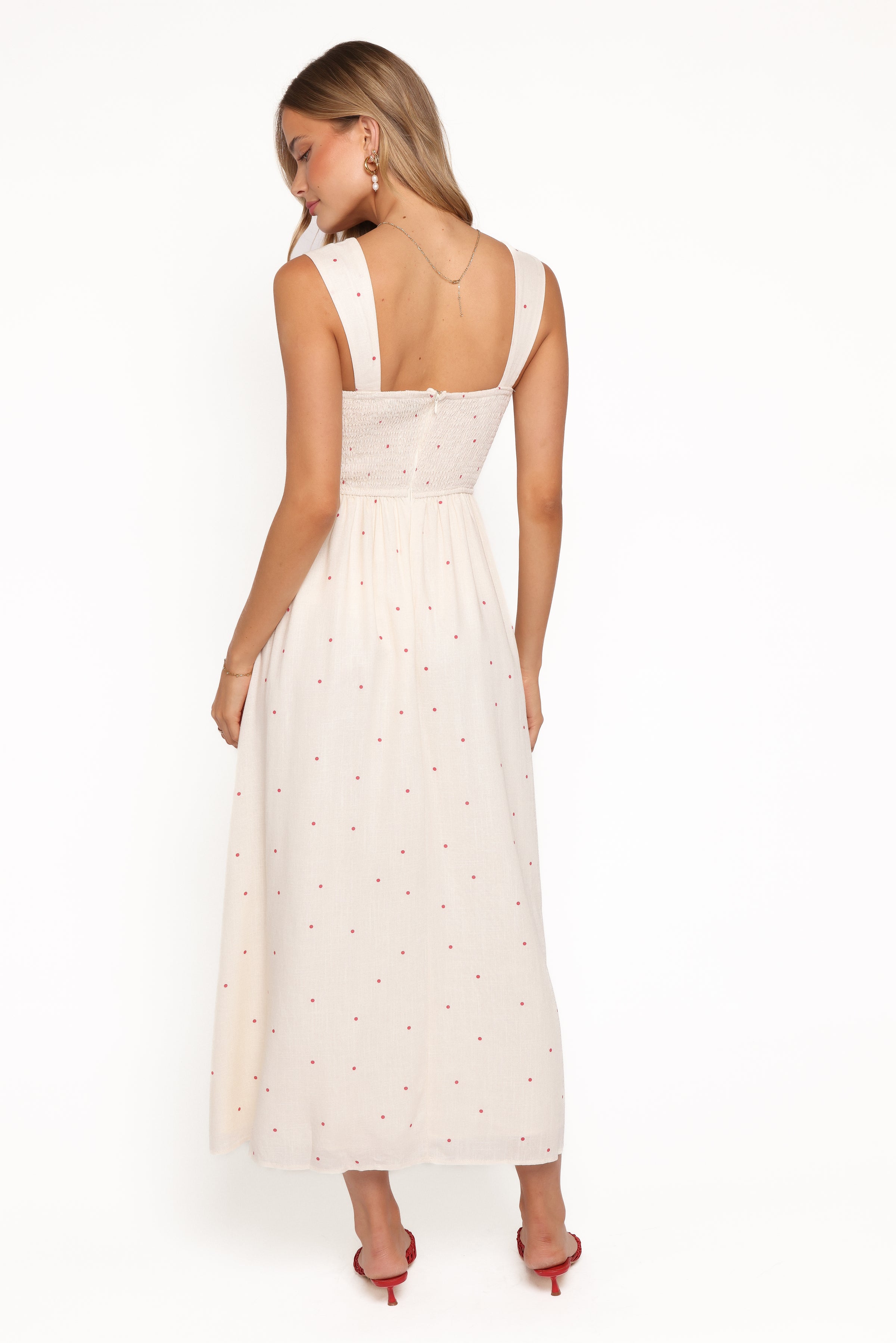 Caty Maxi Dress - Red Polka Dot