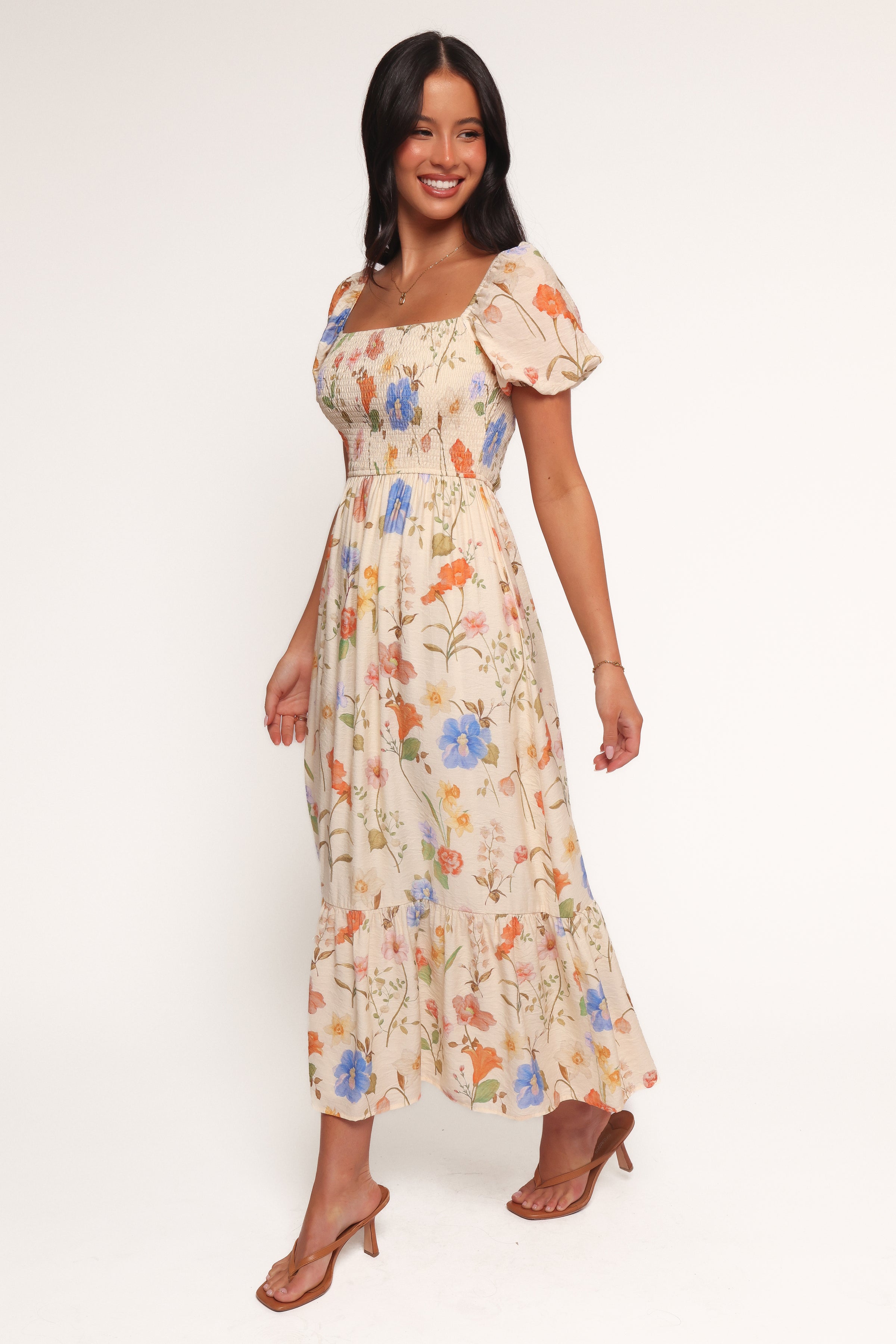 Cecelia Puff Sleeve Maxi Dress - Floral