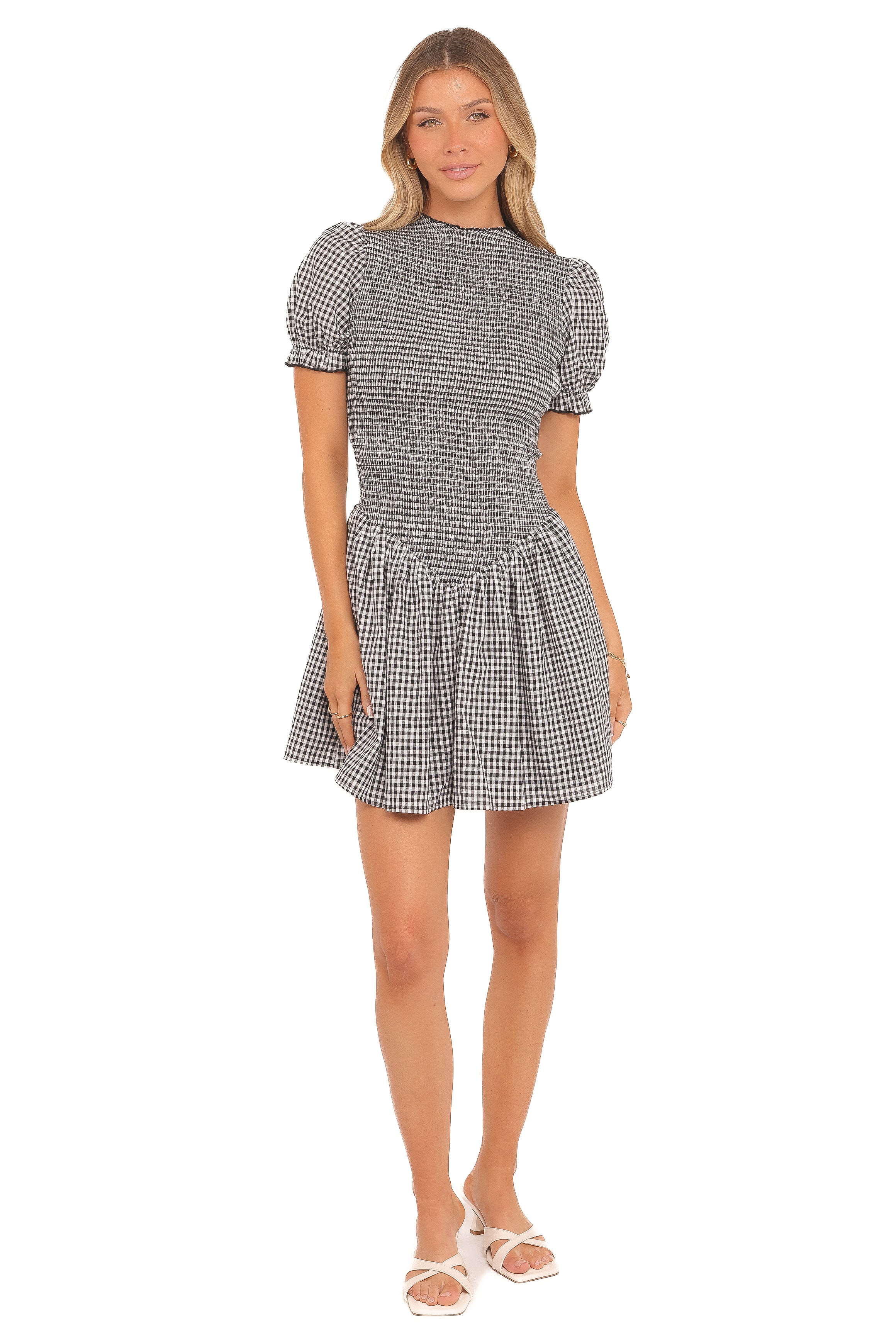 Celine Mini Dress - Black Gingham