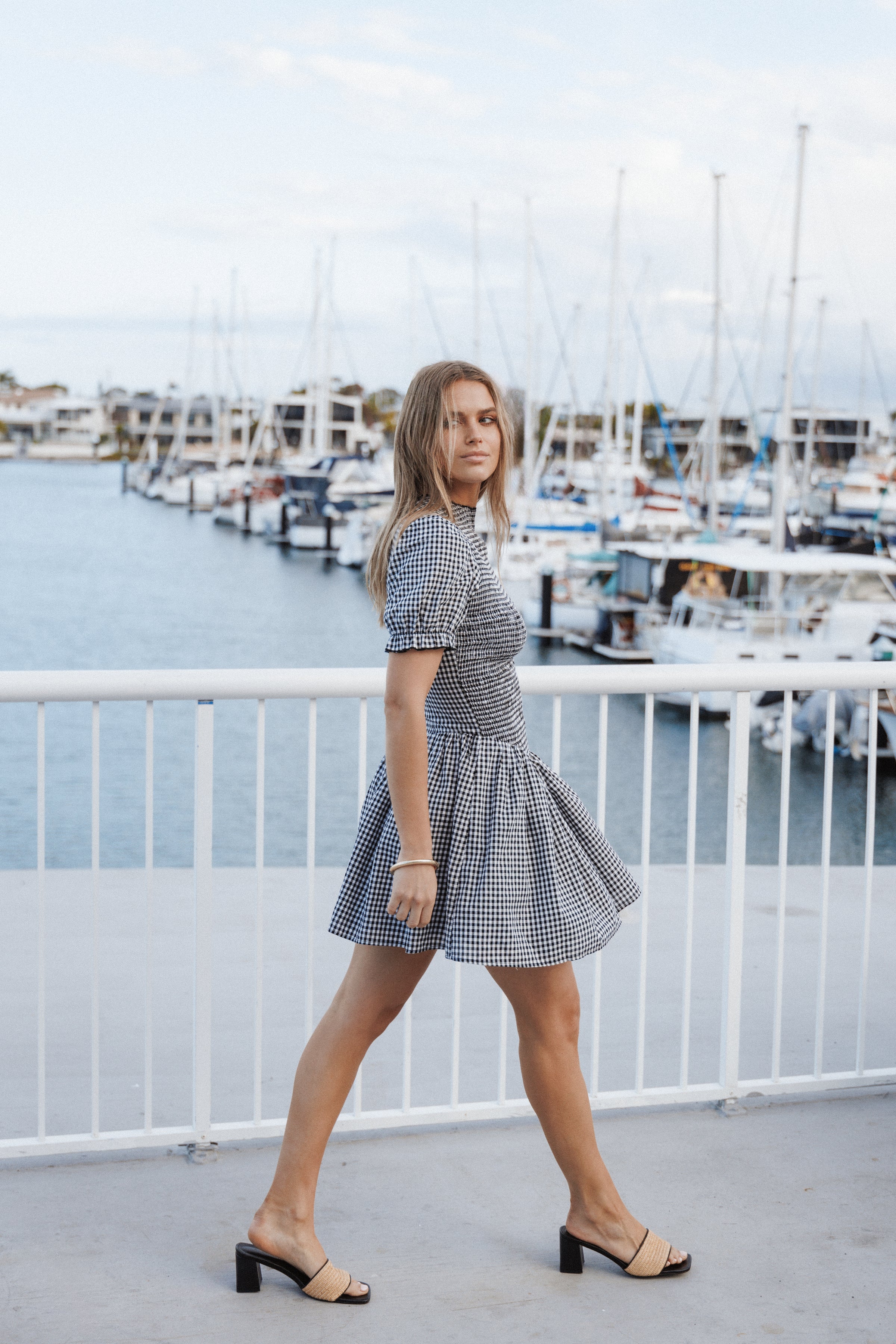 Celine Mini Dress - Black Gingham